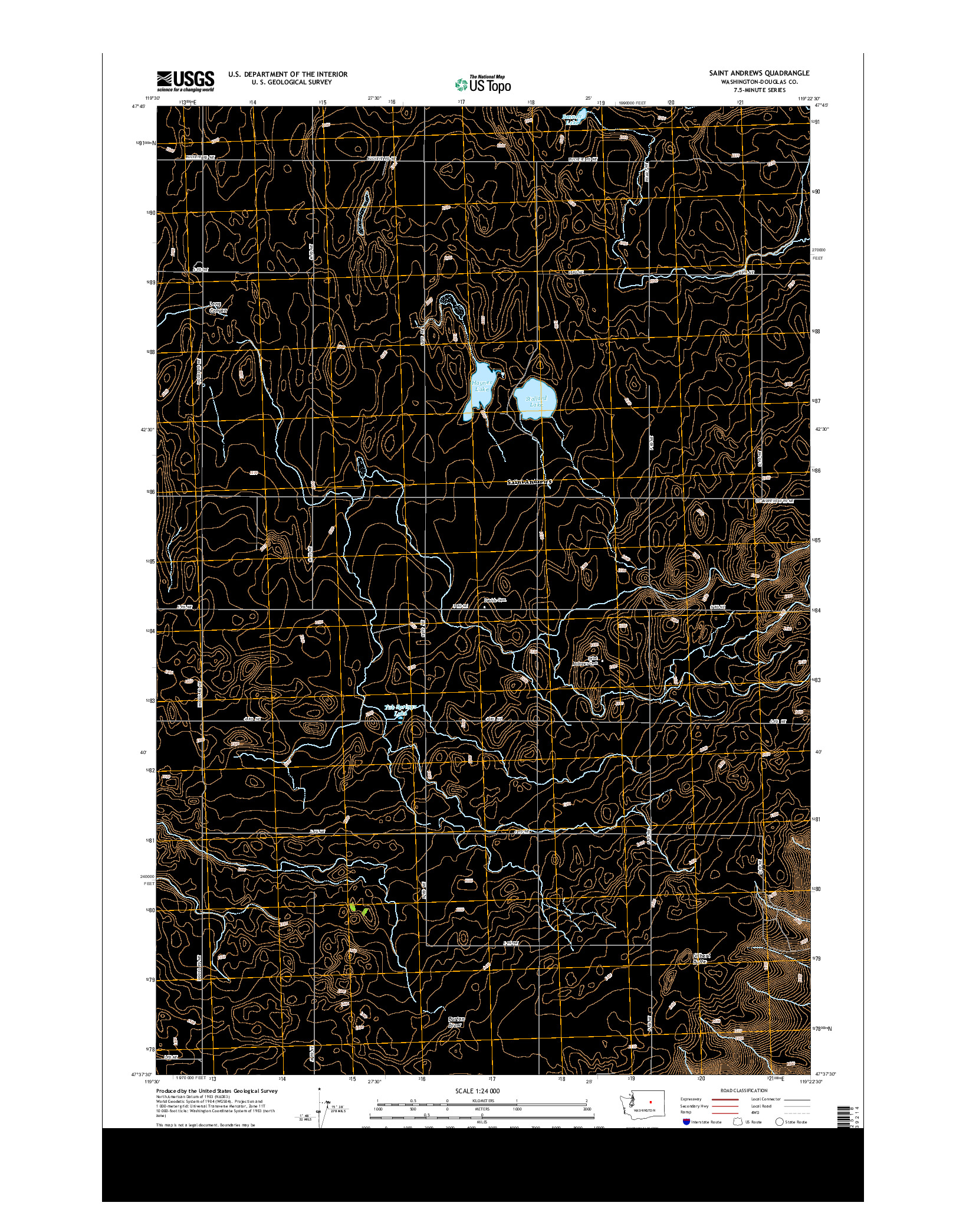 USGS US TOPO 7.5-MINUTE MAP FOR SAINT ANDREWS, WA 2014