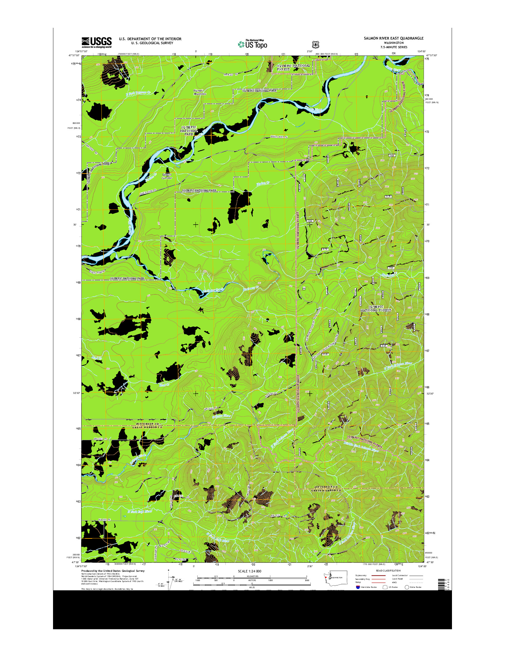 USGS US TOPO 7.5-MINUTE MAP FOR SALMON RIVER EAST, WA 2014