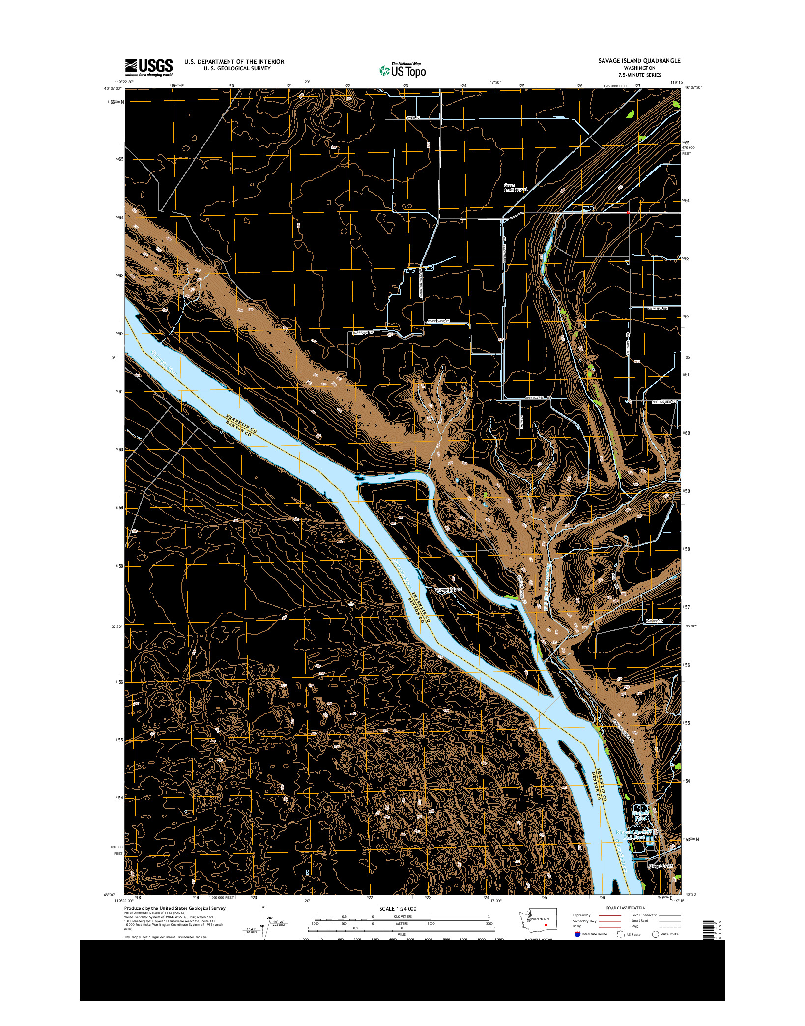 USGS US TOPO 7.5-MINUTE MAP FOR SAVAGE ISLAND, WA 2014