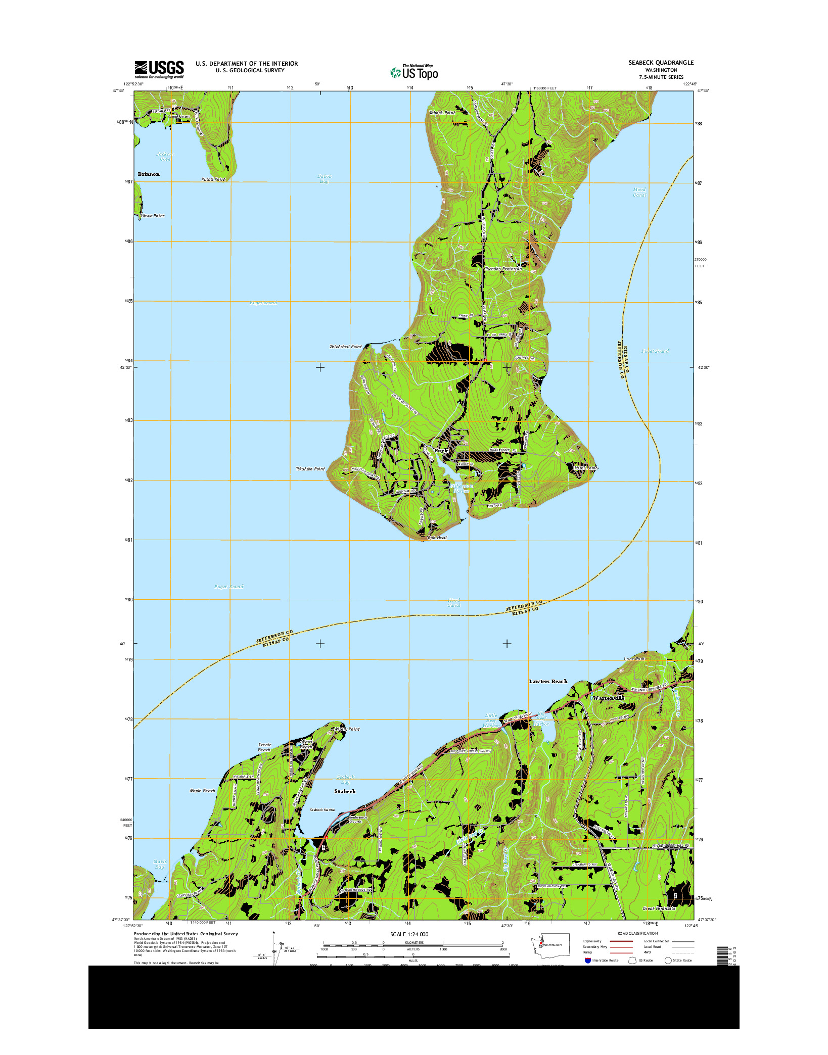 USGS US TOPO 7.5-MINUTE MAP FOR SEABECK, WA 2014