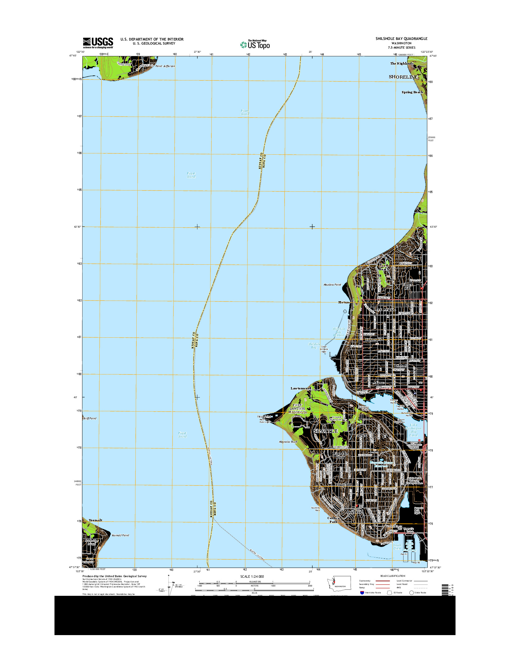 USGS US TOPO 7.5-MINUTE MAP FOR SHILSHOLE BAY, WA 2014