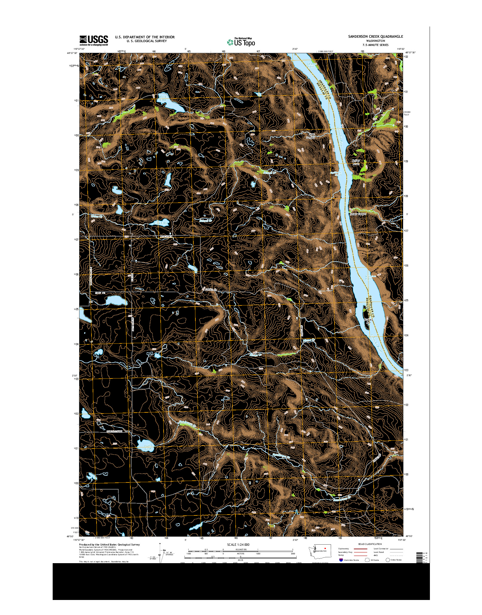 USGS US TOPO 7.5-MINUTE MAP FOR SANDERSON CREEK, WA 2014