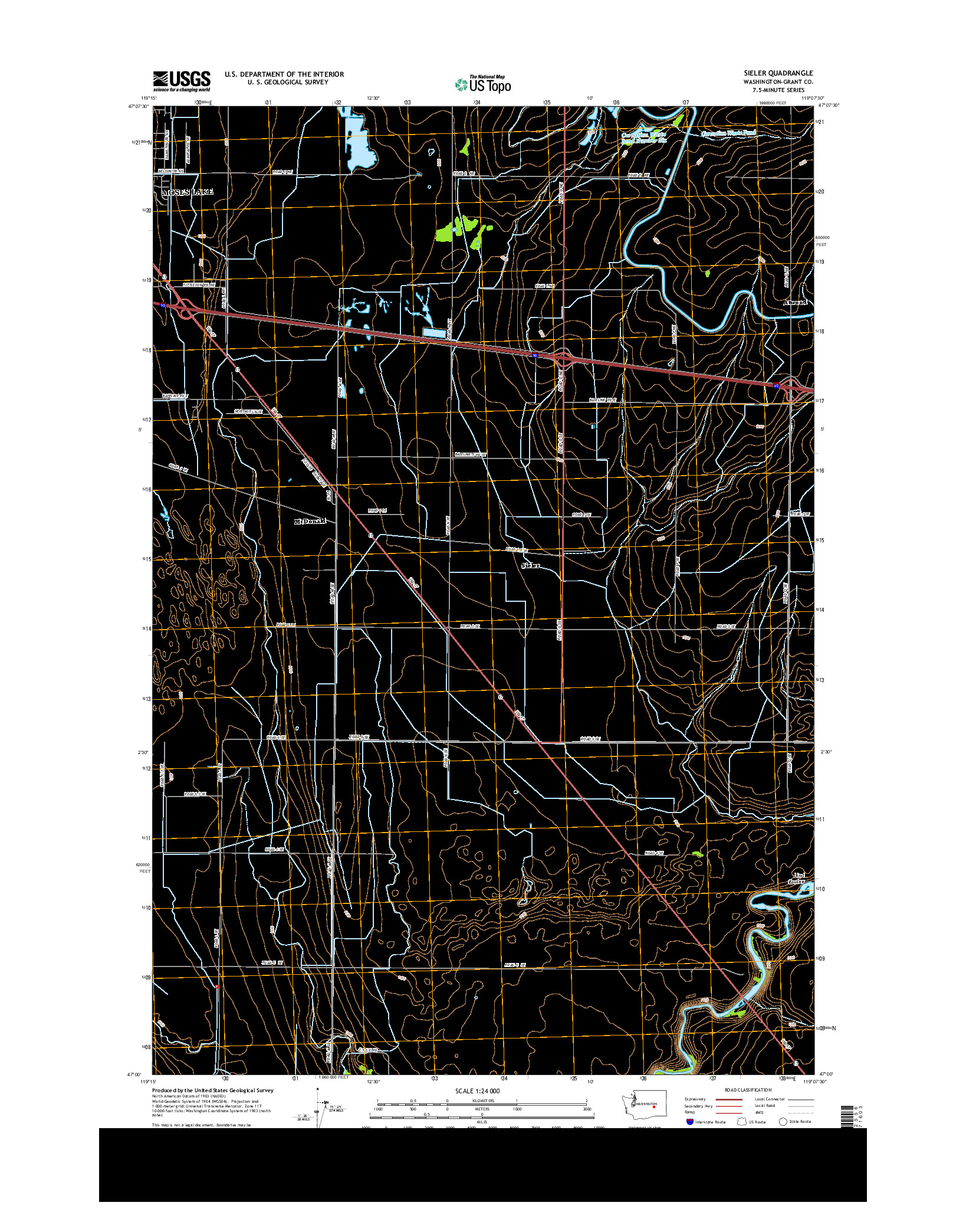 USGS US TOPO 7.5-MINUTE MAP FOR SIELER, WA 2014