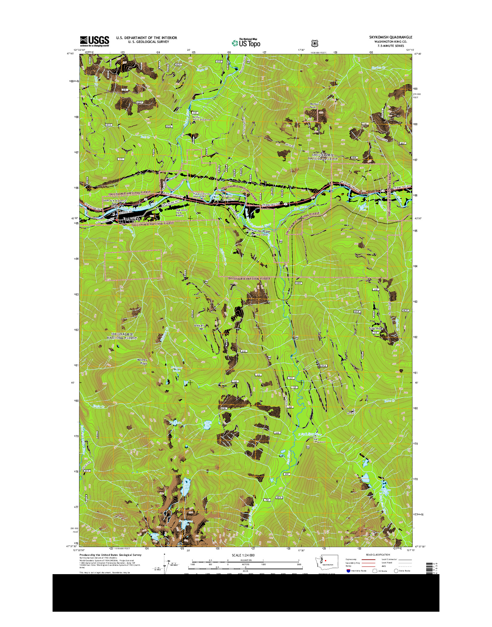 USGS US TOPO 7.5-MINUTE MAP FOR SKYKOMISH, WA 2014