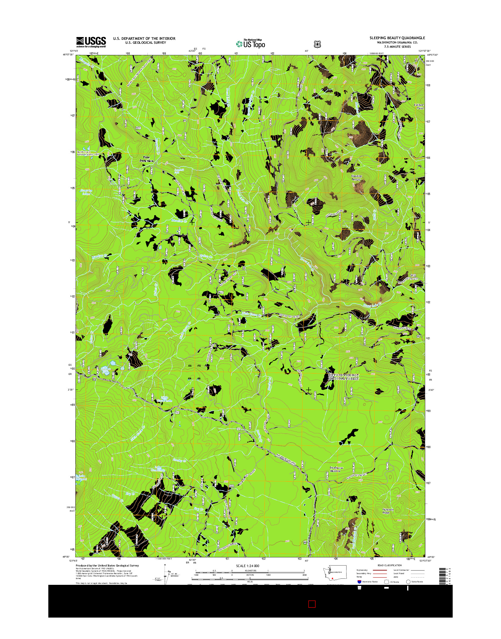 USGS US TOPO 7.5-MINUTE MAP FOR SLEEPING BEAUTY, WA 2014