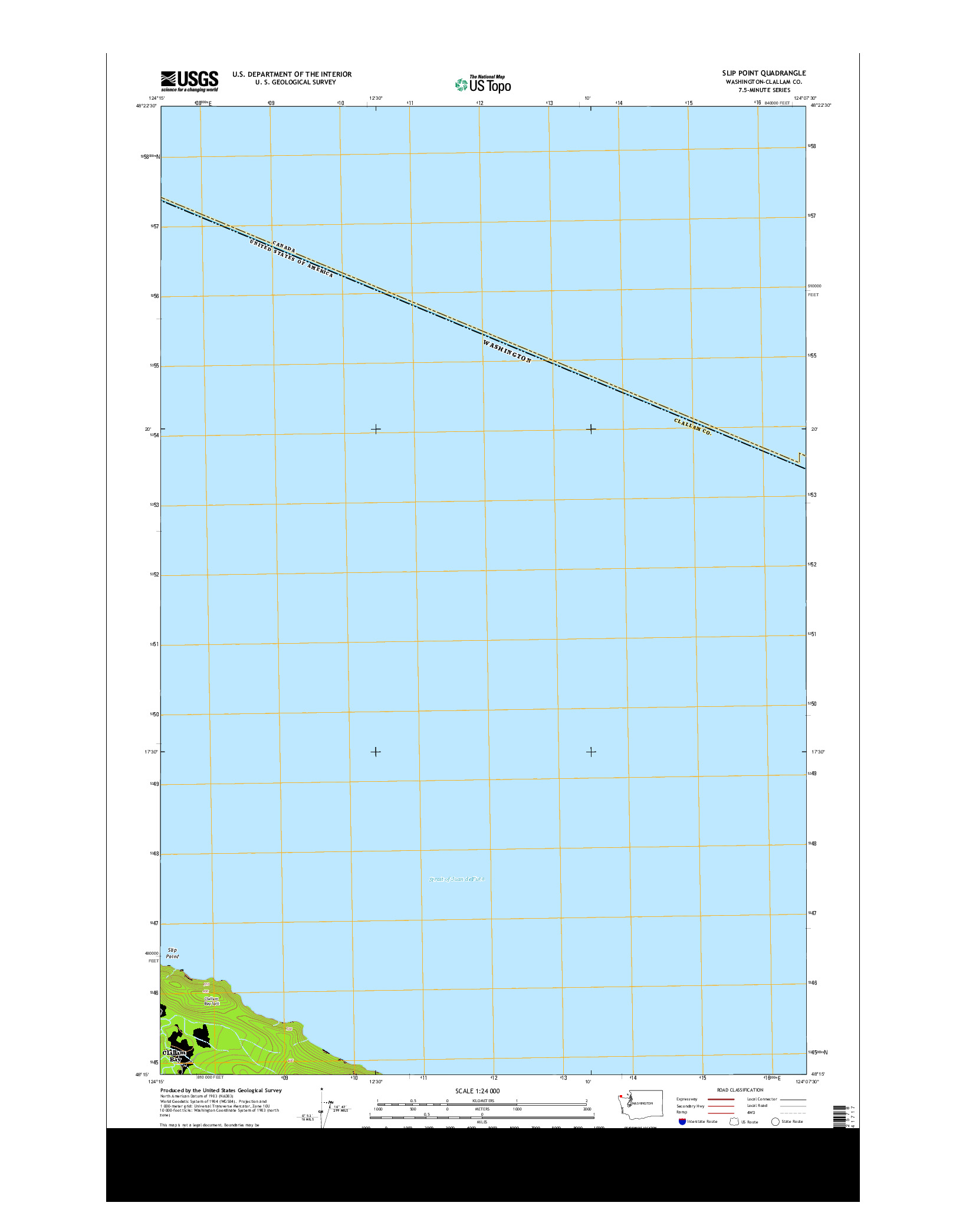 USGS US TOPO 7.5-MINUTE MAP FOR SLIP POINT, WA 2014