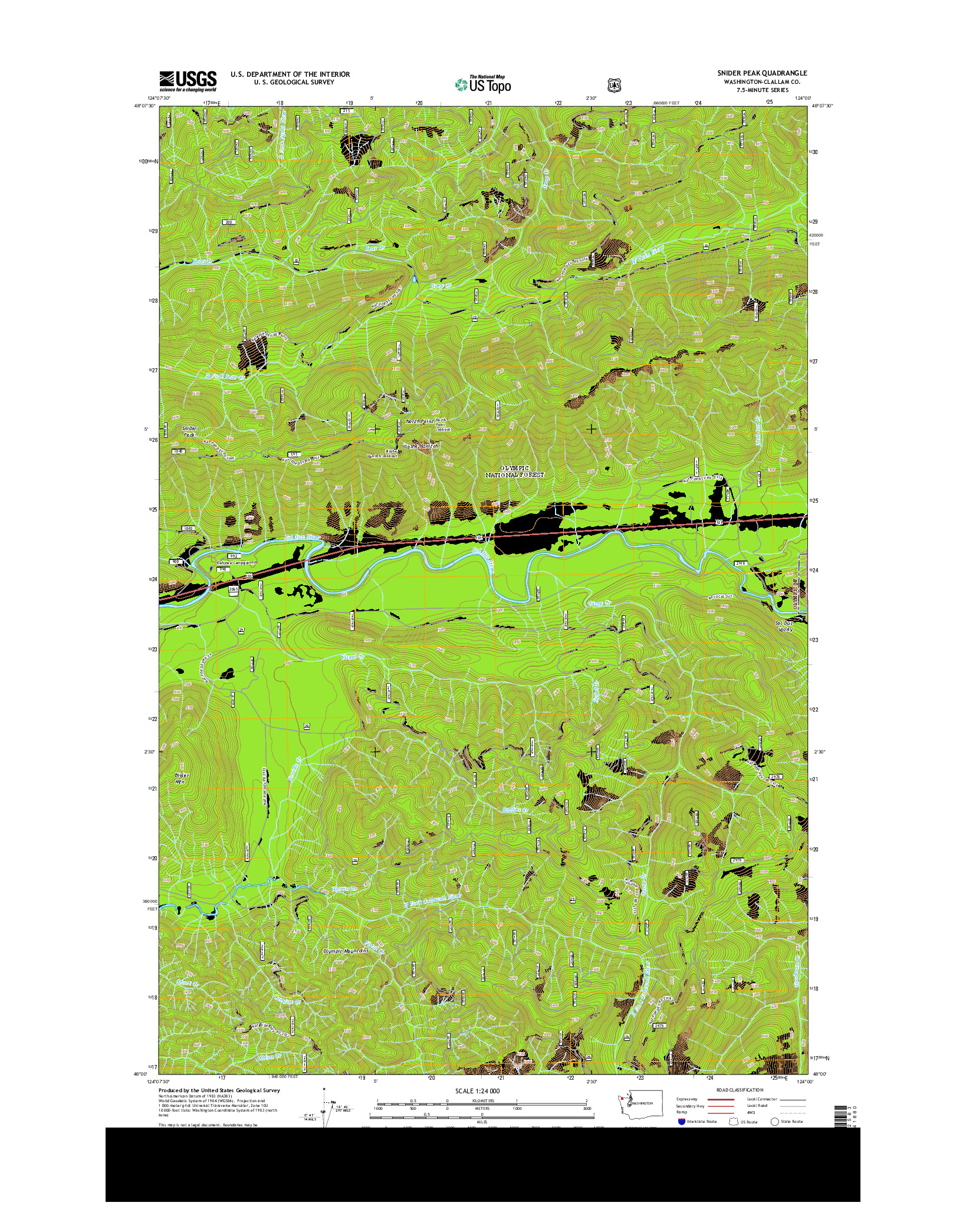 USGS US TOPO 7.5-MINUTE MAP FOR SNIDER PEAK, WA 2014