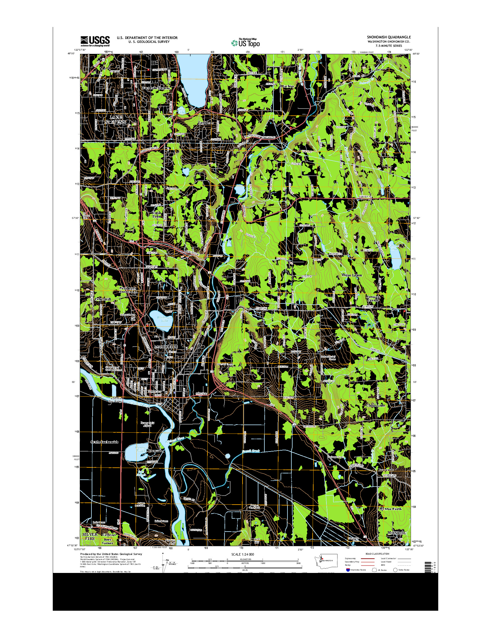 USGS US TOPO 7.5-MINUTE MAP FOR SNOHOMISH, WA 2014