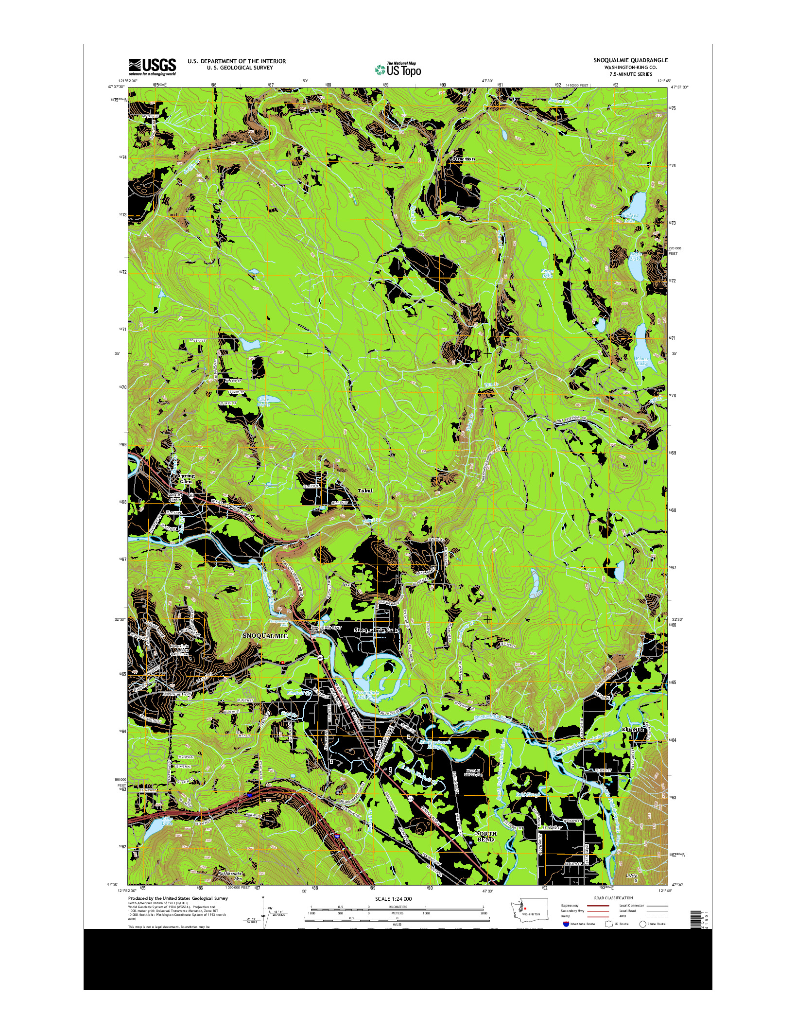 USGS US TOPO 7.5-MINUTE MAP FOR SNOQUALMIE, WA 2014