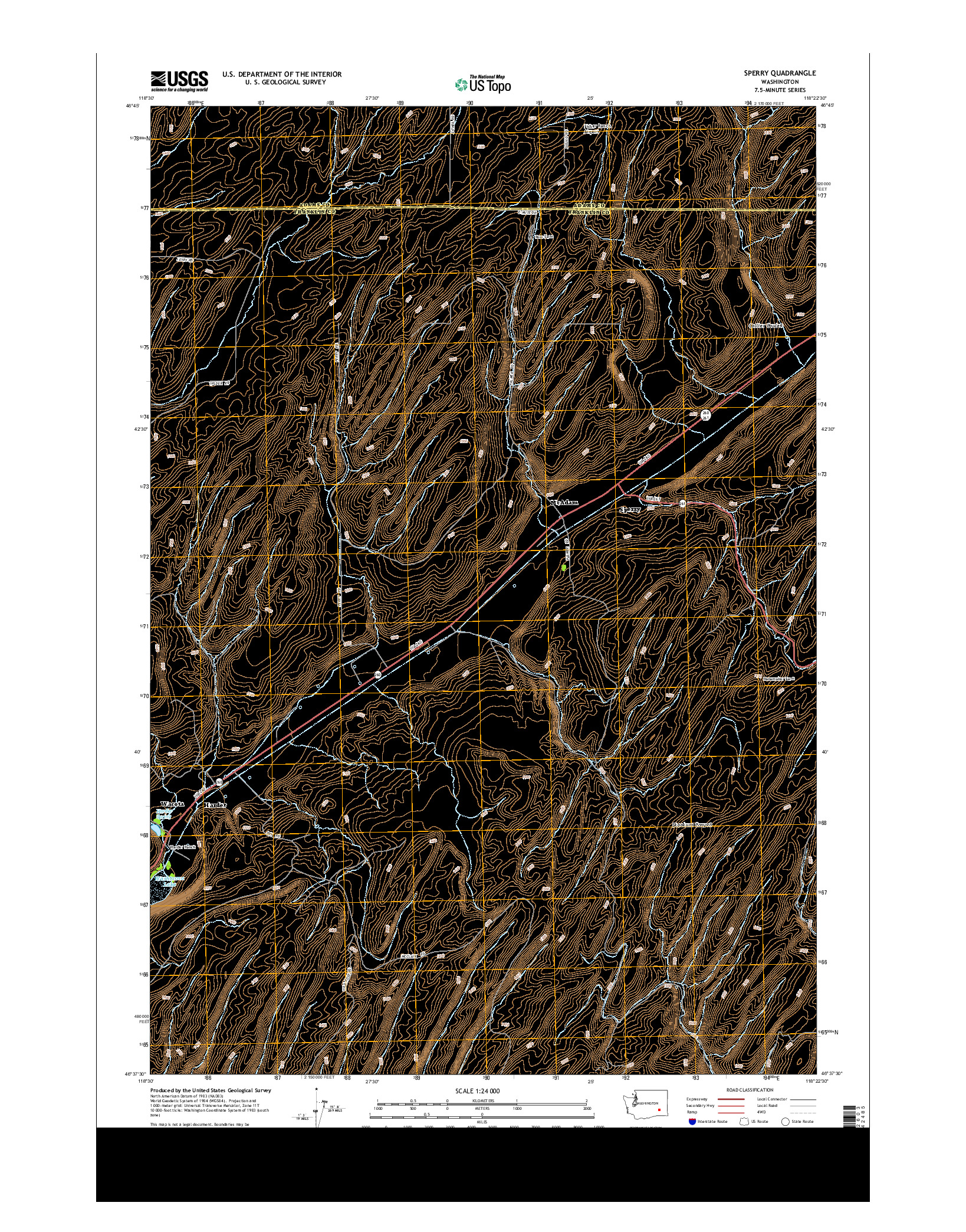 USGS US TOPO 7.5-MINUTE MAP FOR SPERRY, WA 2014