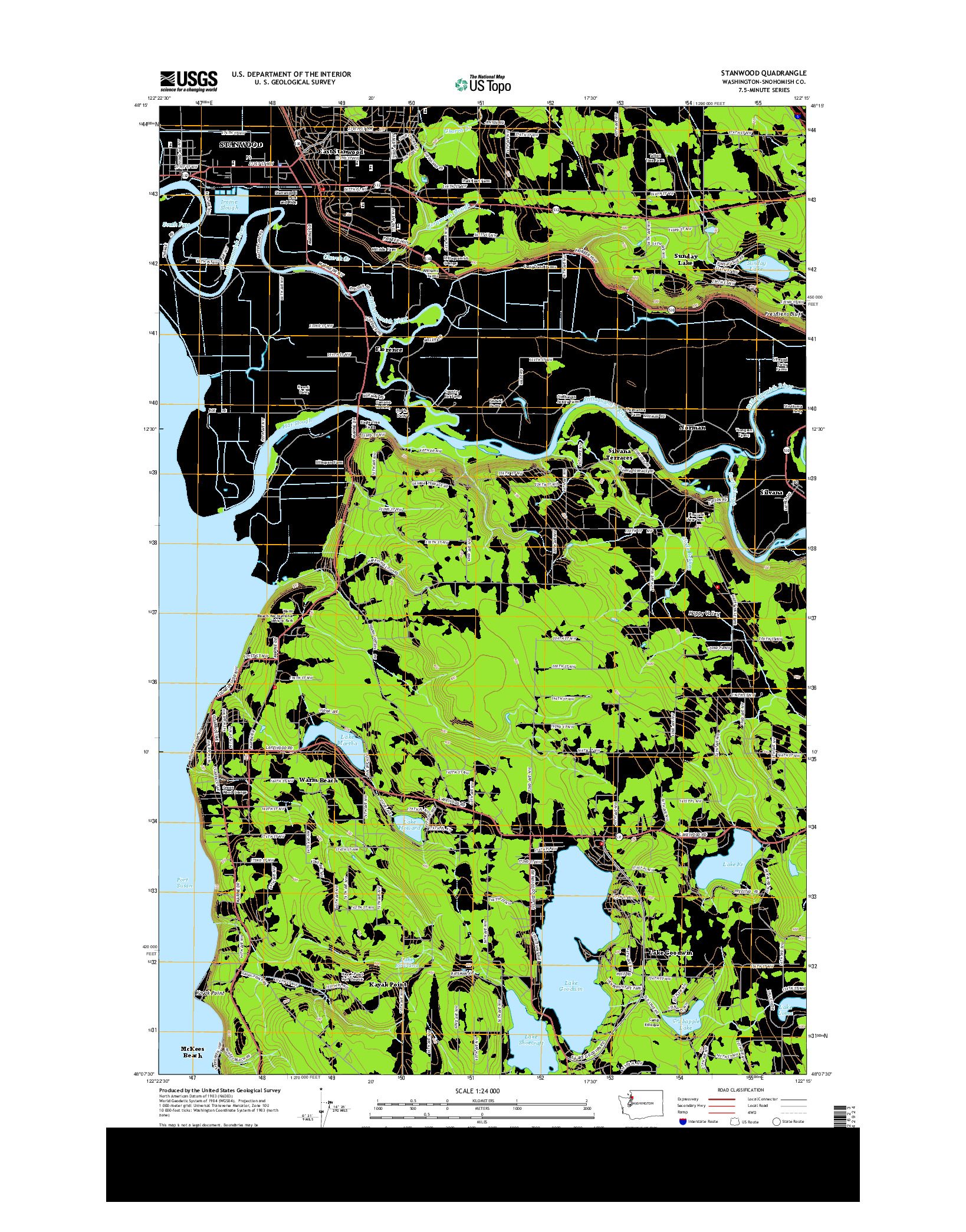 USGS US TOPO 7.5-MINUTE MAP FOR STANWOOD, WA 2014