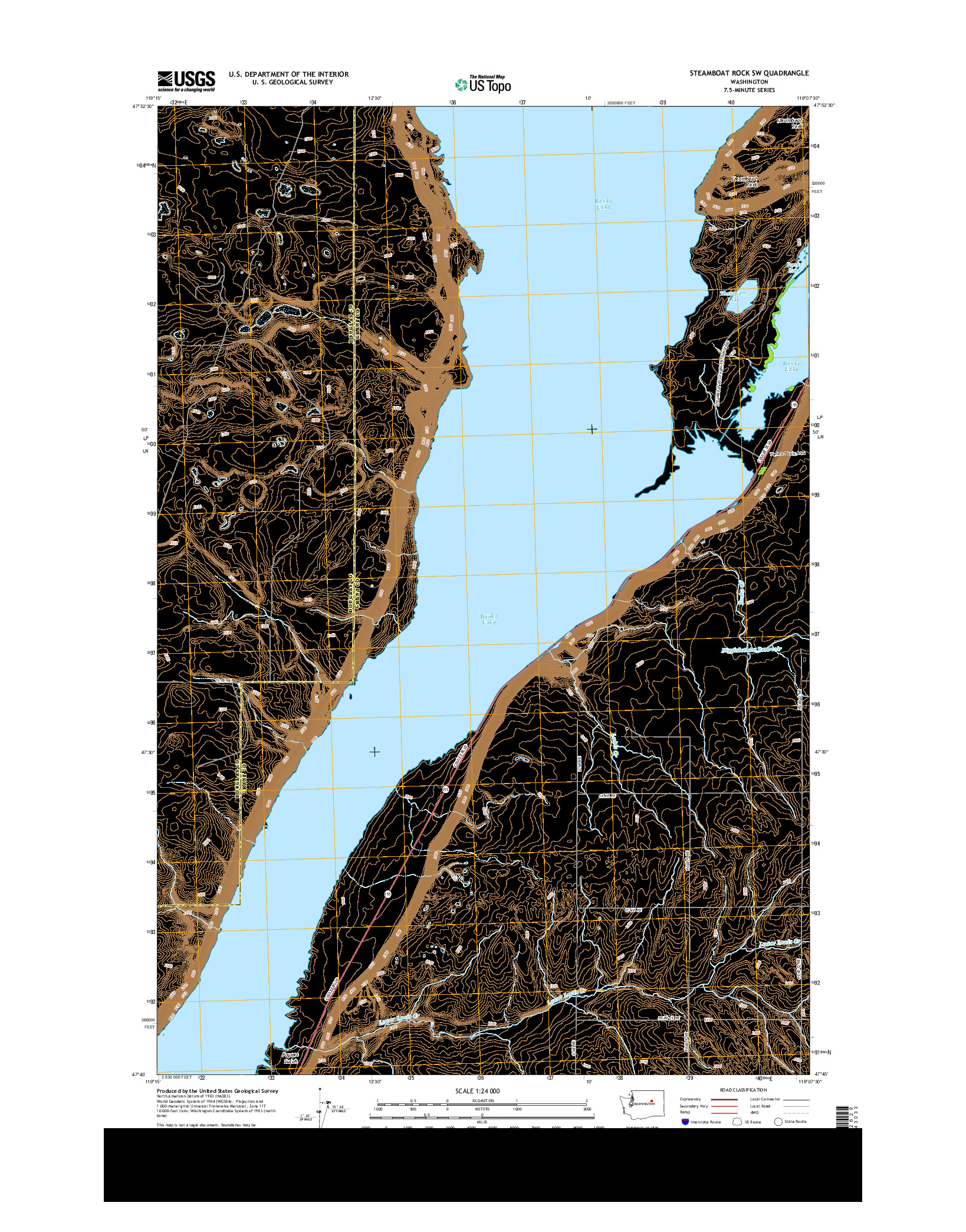 USGS US TOPO 7.5-MINUTE MAP FOR STEAMBOAT ROCK SW, WA 2014