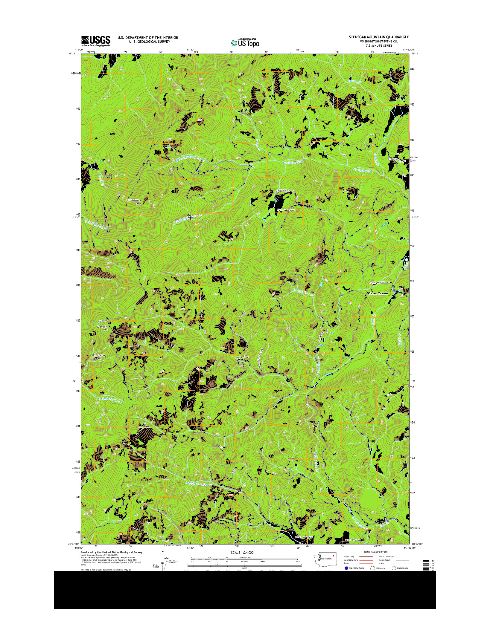 USGS US TOPO 7.5-MINUTE MAP FOR STENSGAR MOUNTAIN, WA 2014