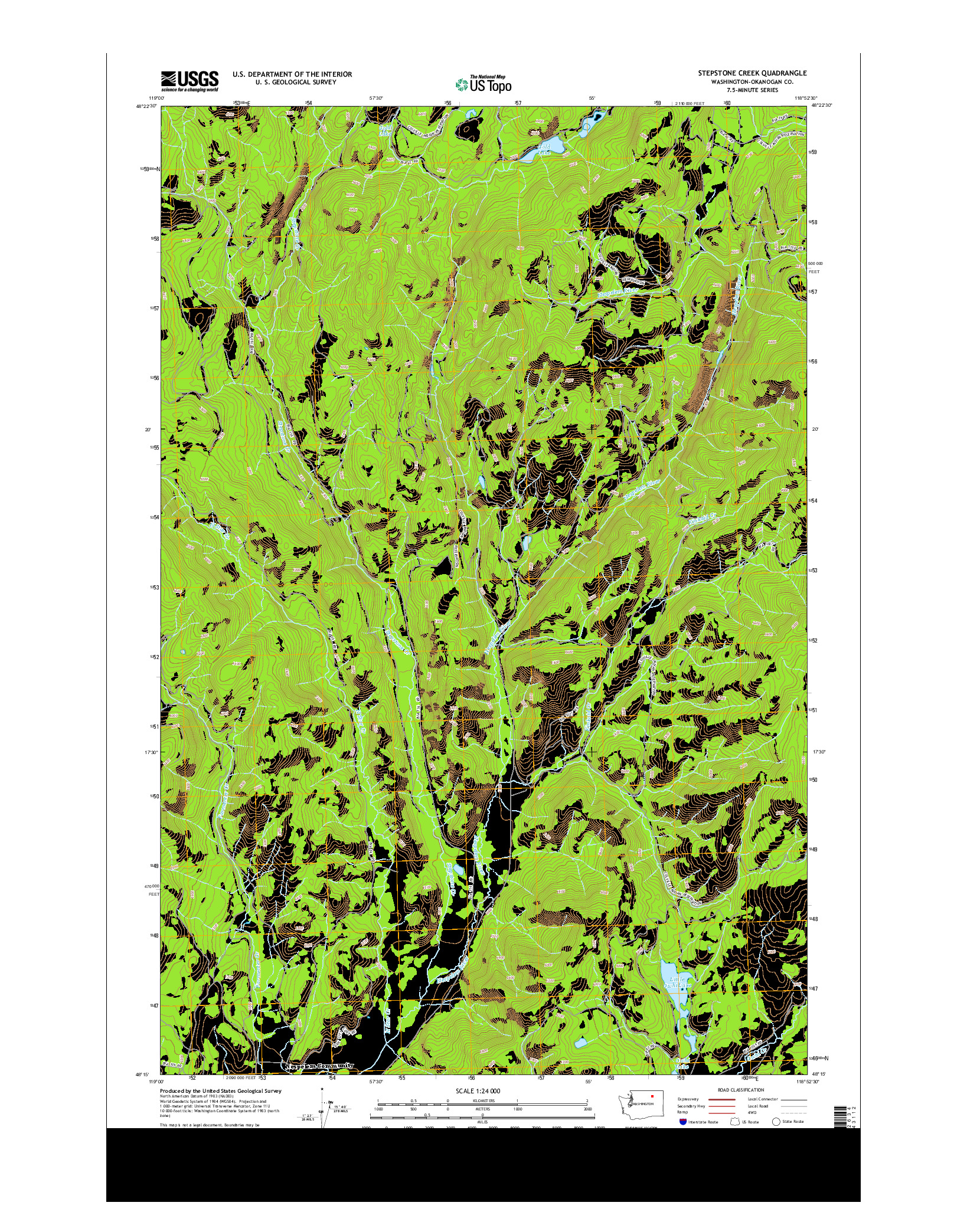 USGS US TOPO 7.5-MINUTE MAP FOR STEPSTONE CREEK, WA 2014