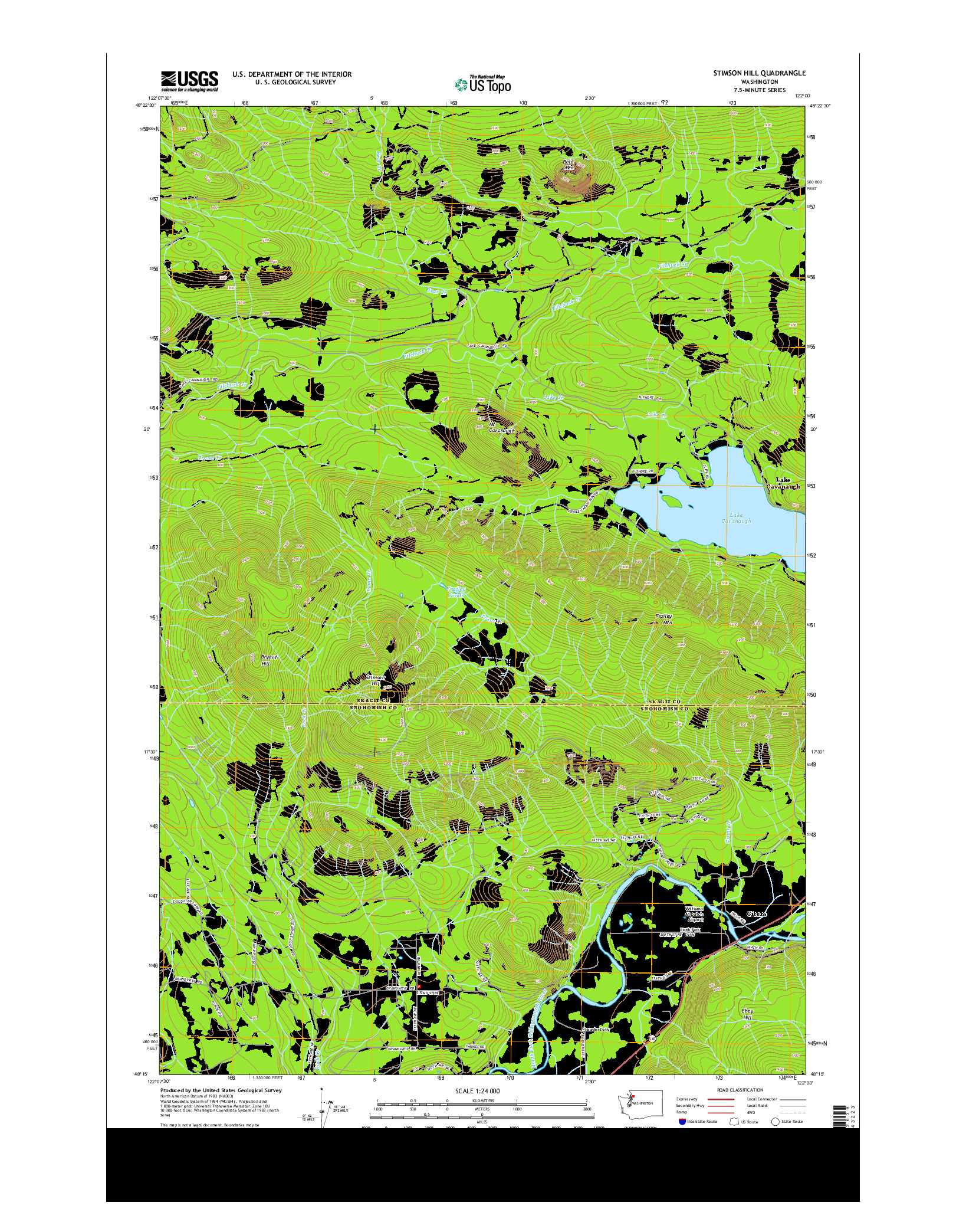 USGS US TOPO 7.5-MINUTE MAP FOR STIMSON HILL, WA 2014