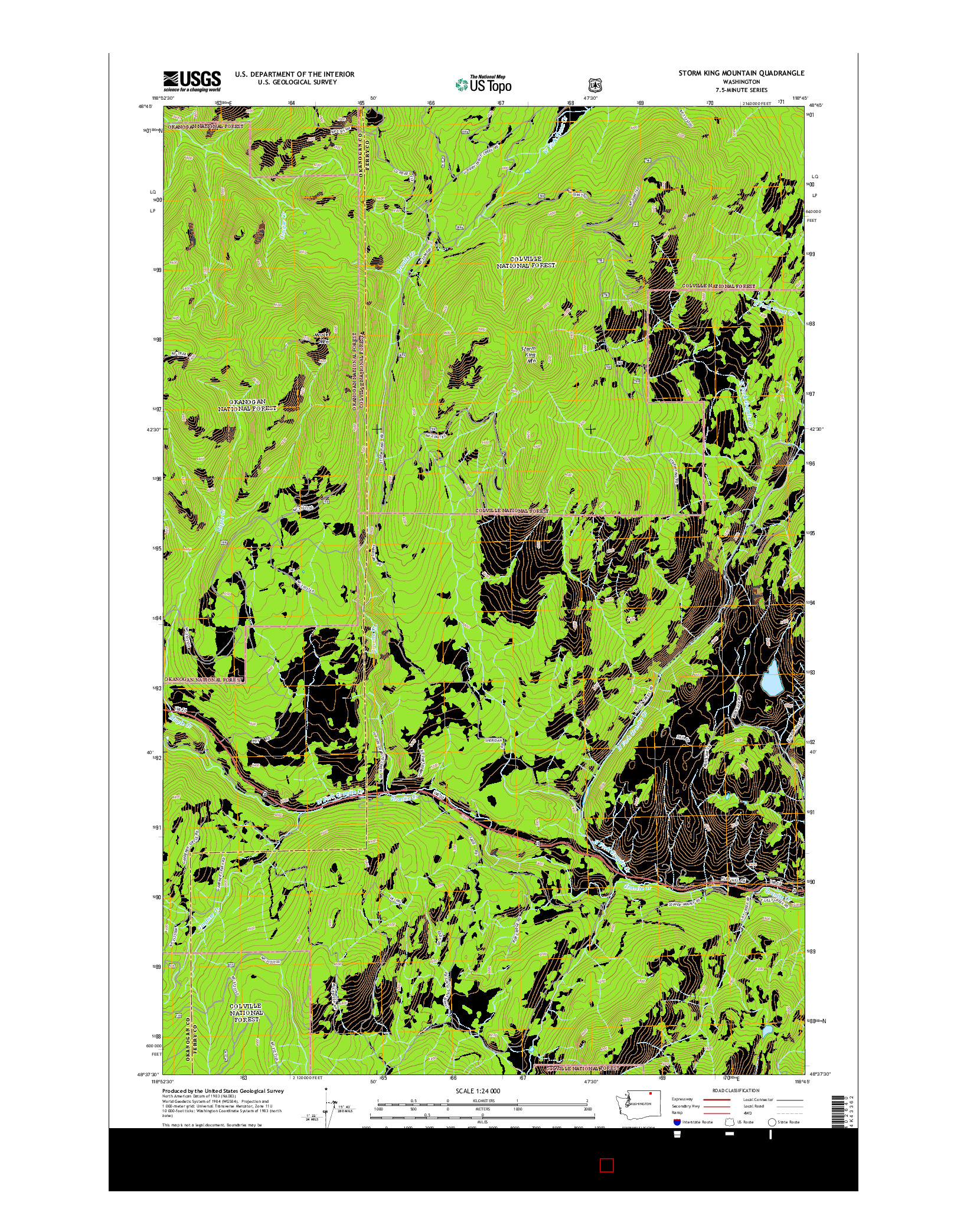 USGS US TOPO 7.5-MINUTE MAP FOR STORM KING MOUNTAIN, WA 2014