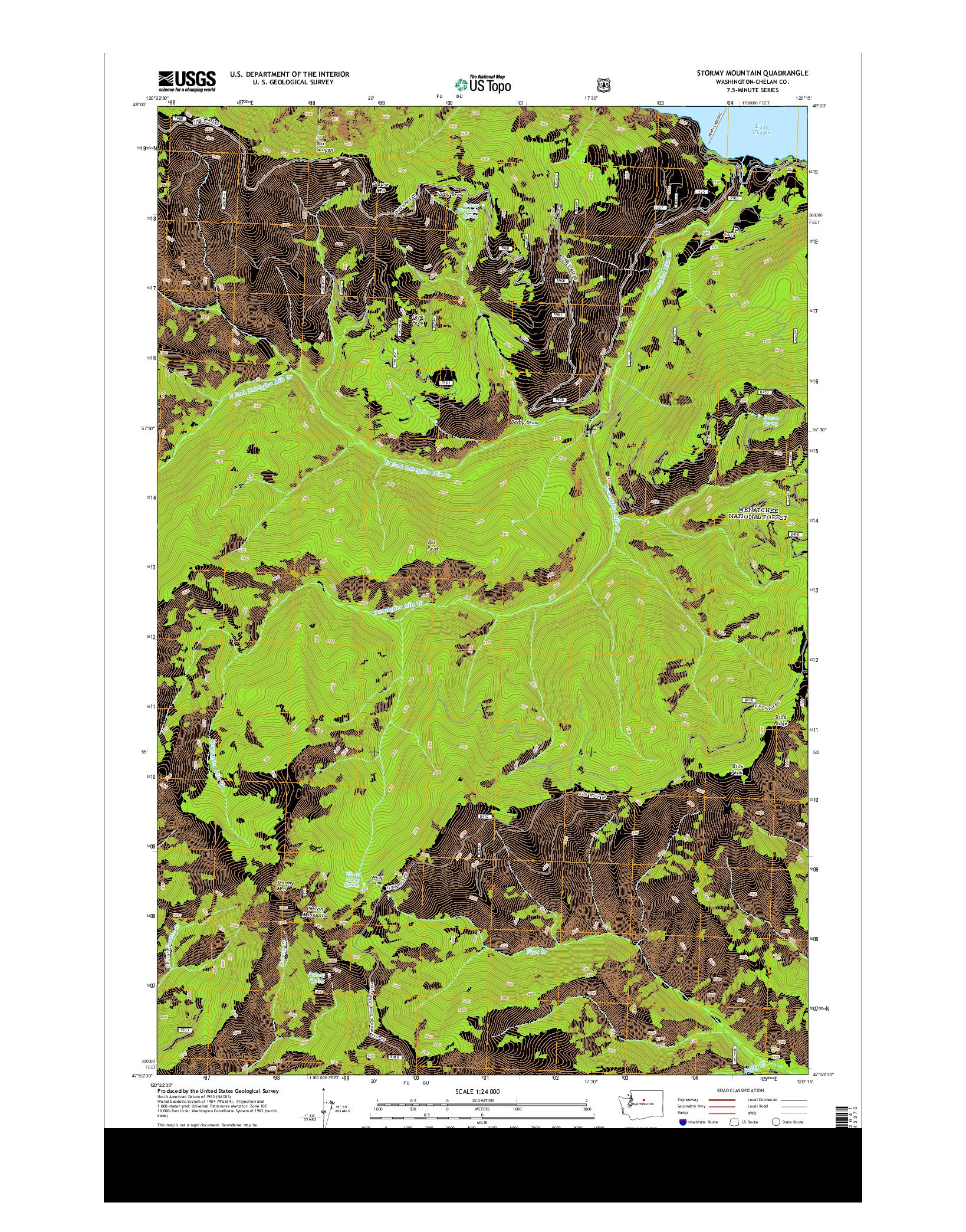 USGS US TOPO 7.5-MINUTE MAP FOR STORMY MOUNTAIN, WA 2014