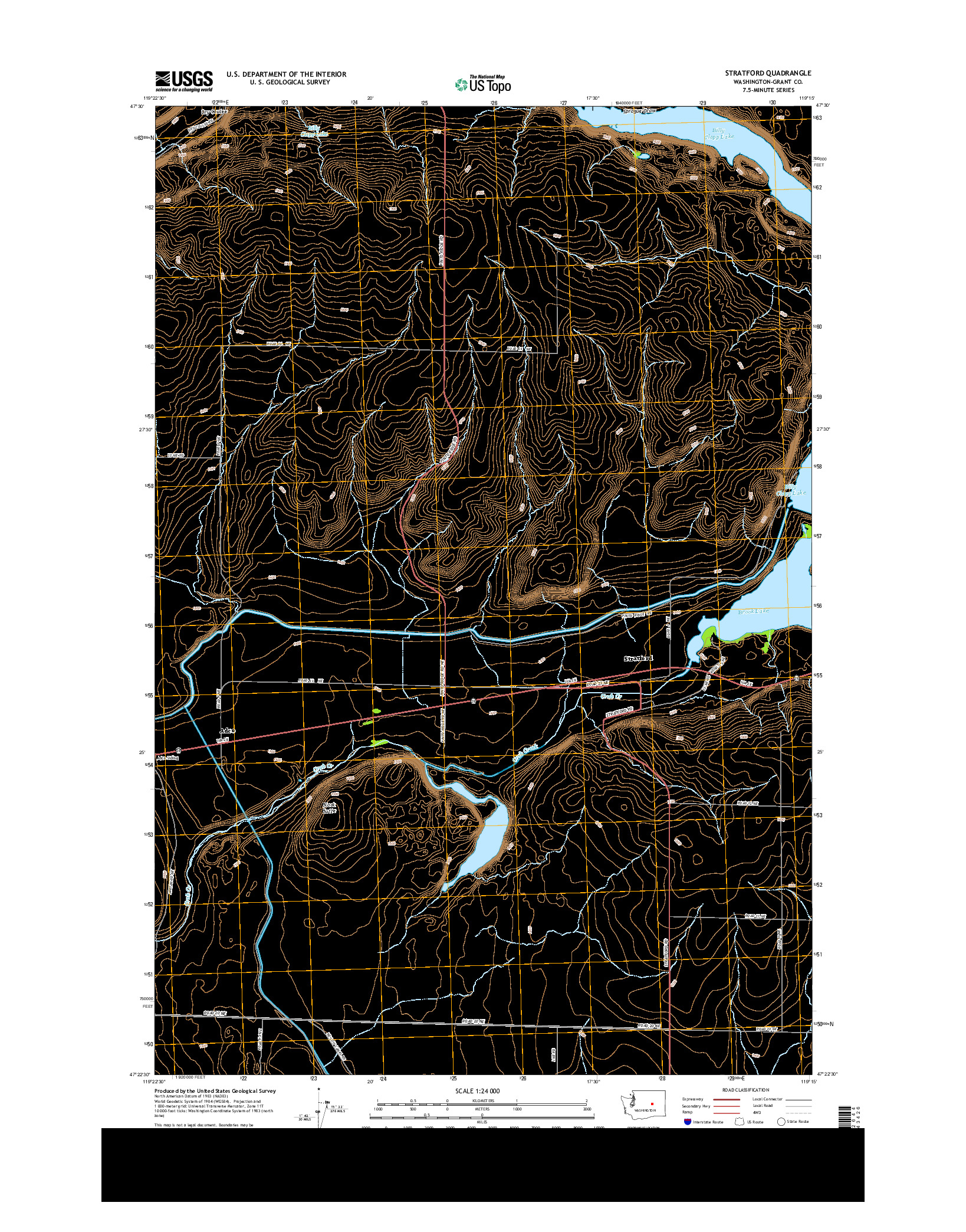 USGS US TOPO 7.5-MINUTE MAP FOR STRATFORD, WA 2014