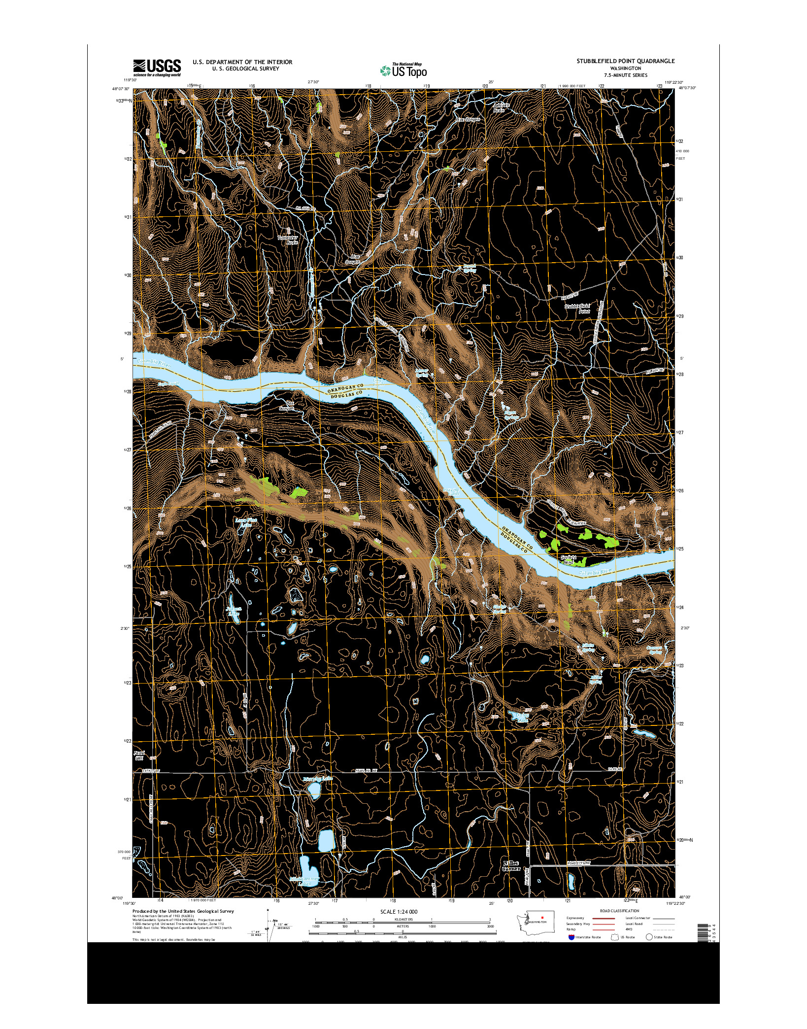 USGS US TOPO 7.5-MINUTE MAP FOR STUBBLEFIELD POINT, WA 2014