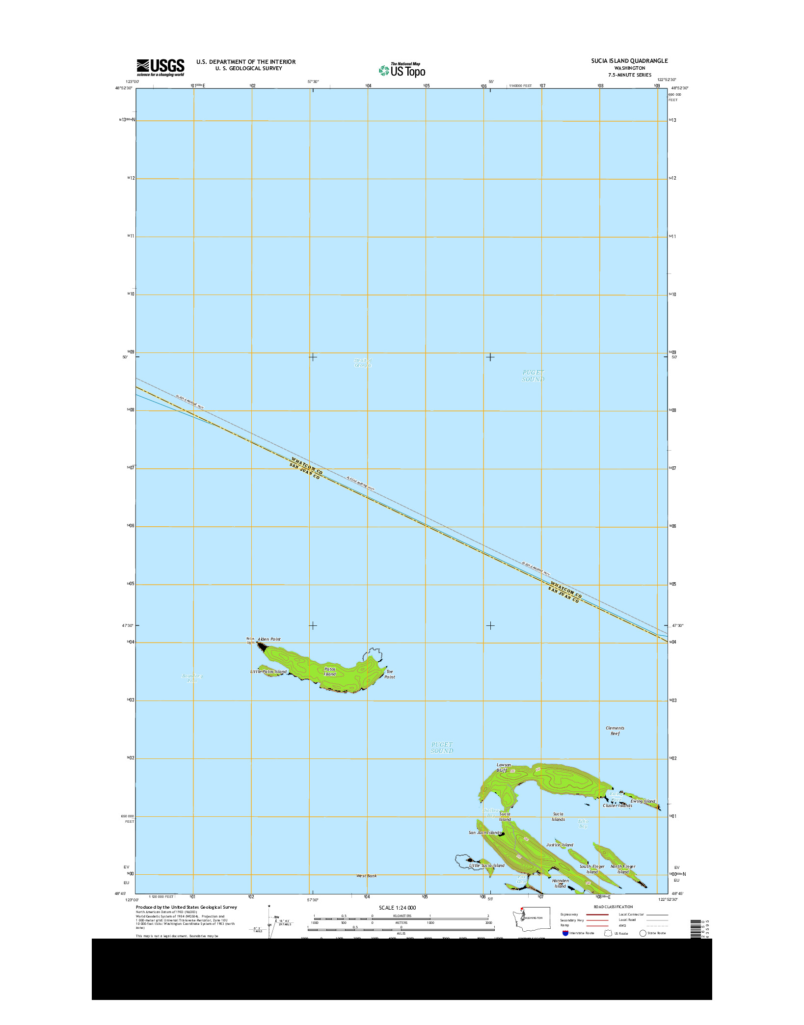 USGS US TOPO 7.5-MINUTE MAP FOR SUCIA ISLAND, WA 2014
