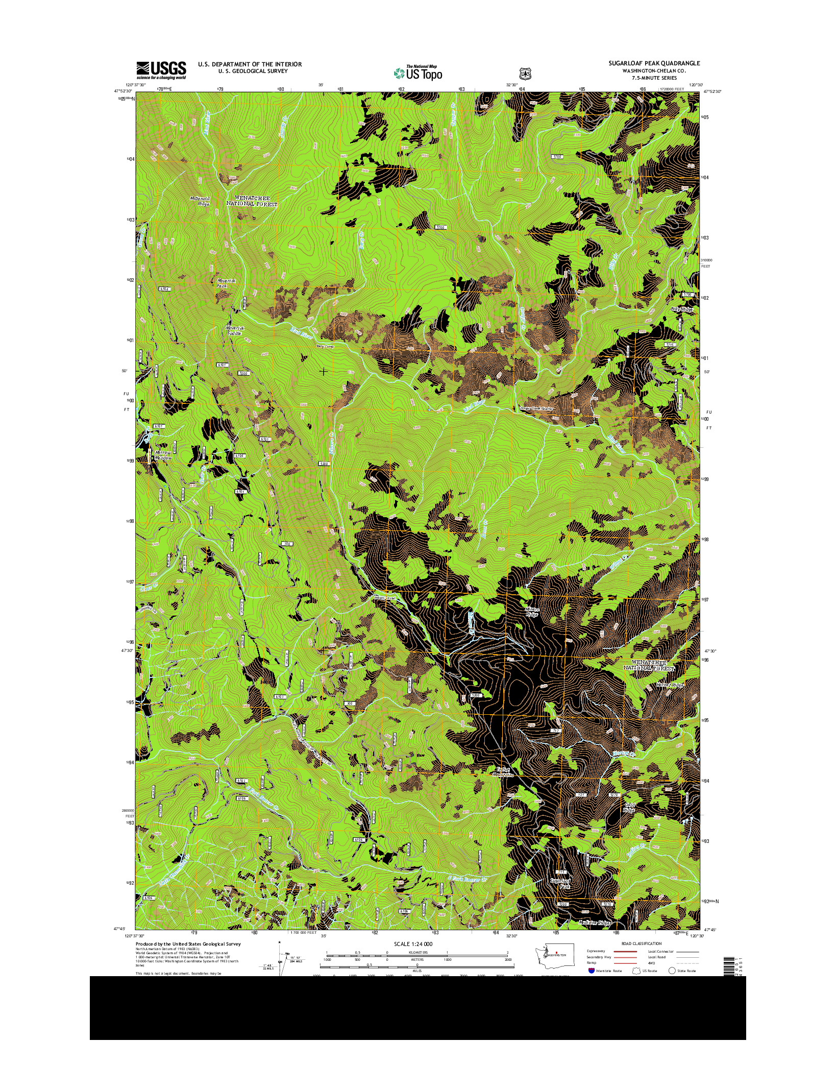 USGS US TOPO 7.5-MINUTE MAP FOR SUGARLOAF PEAK, WA 2014