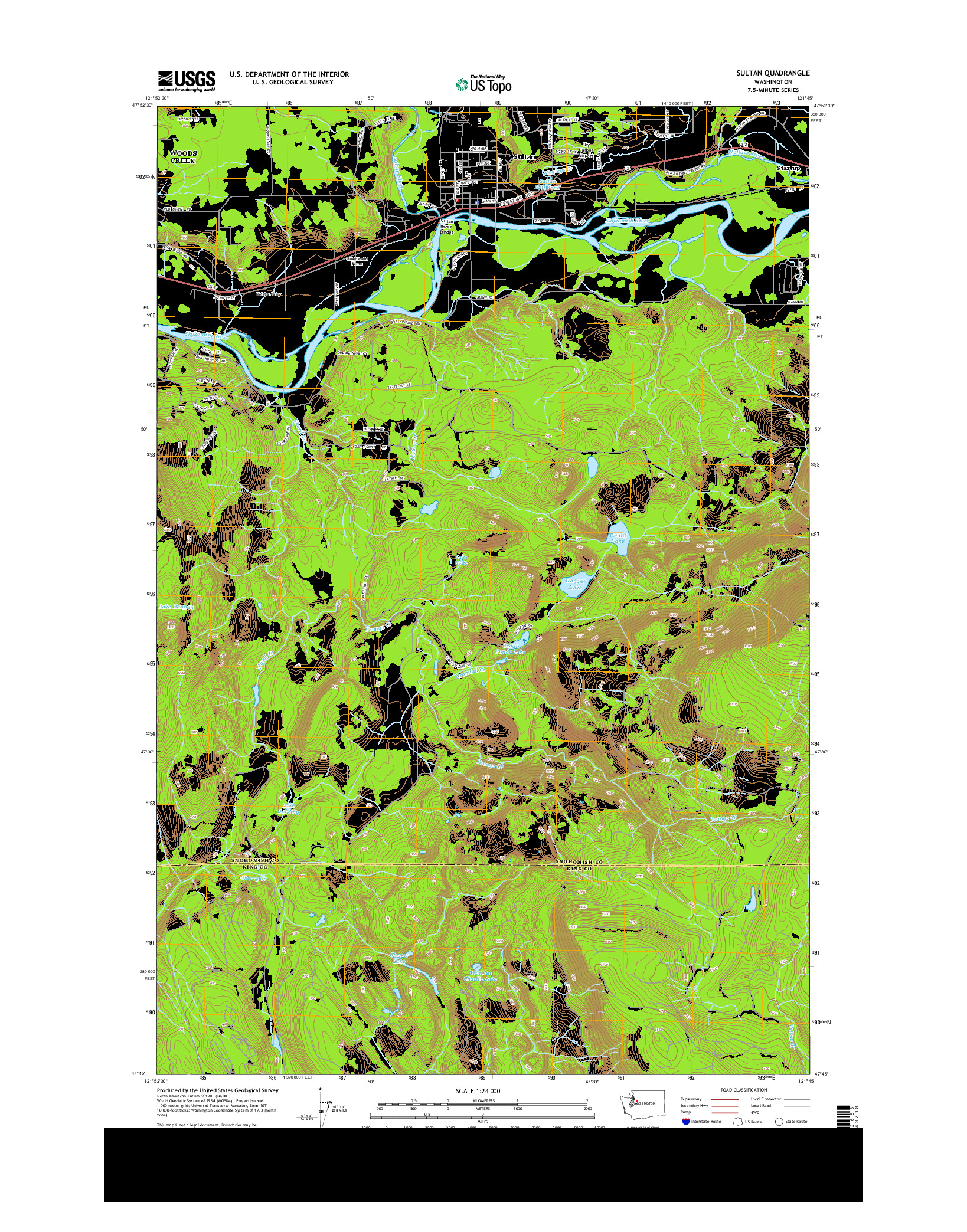 USGS US TOPO 7.5-MINUTE MAP FOR SULTAN, WA 2014
