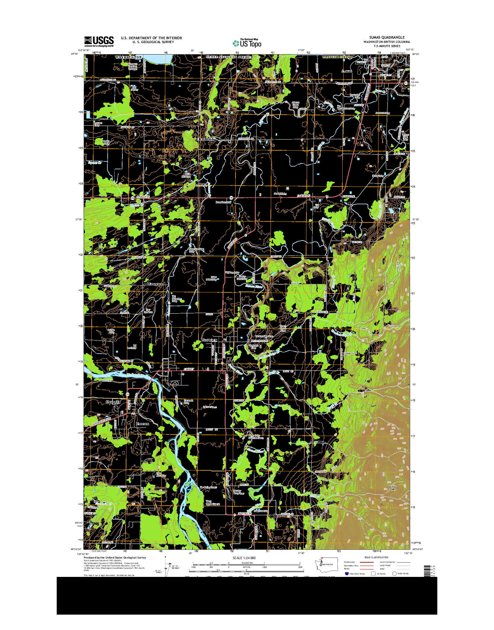 USGS US TOPO 7.5-MINUTE MAP FOR SUMAS, WA-BC 2014