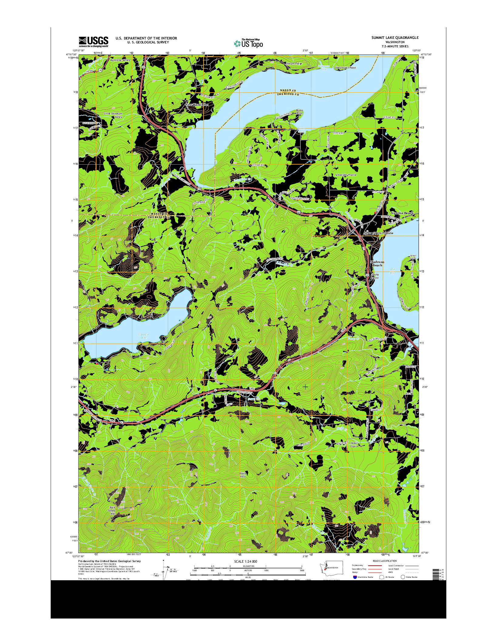 USGS US TOPO 7.5-MINUTE MAP FOR SUMMIT LAKE, WA 2014
