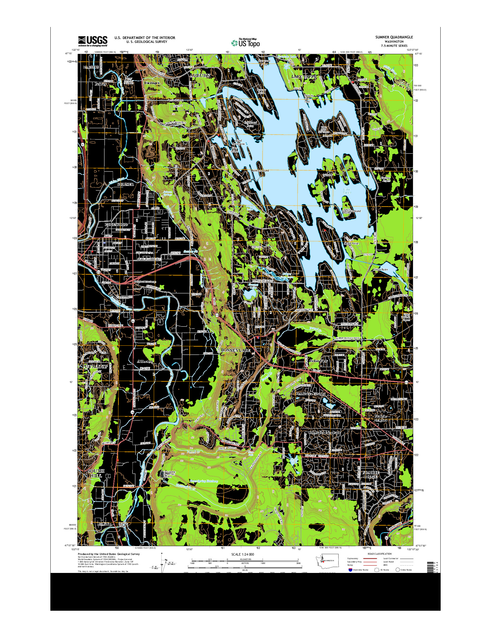 USGS US TOPO 7.5-MINUTE MAP FOR SUMNER, WA 2014