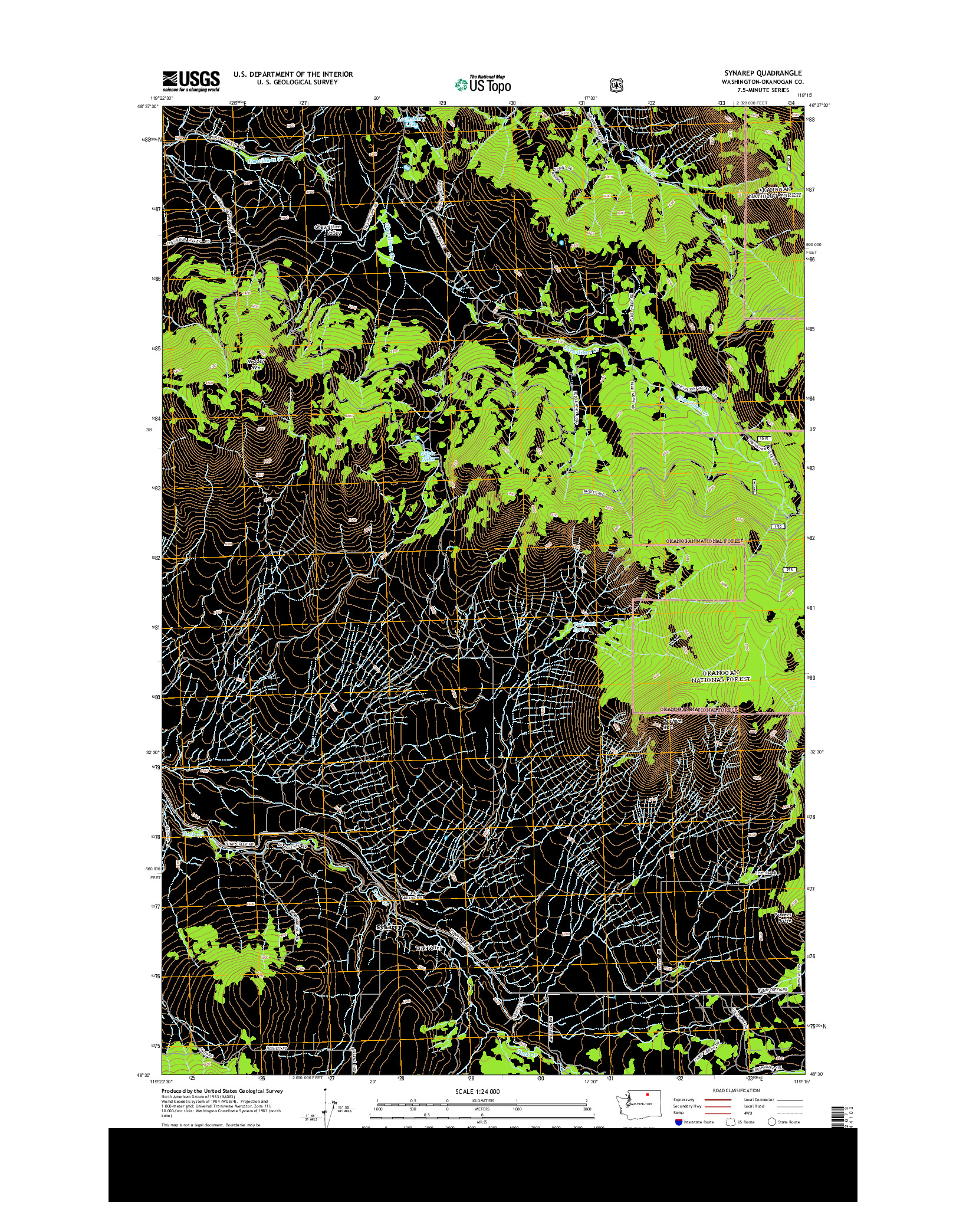 USGS US TOPO 7.5-MINUTE MAP FOR SYNAREP, WA 2014