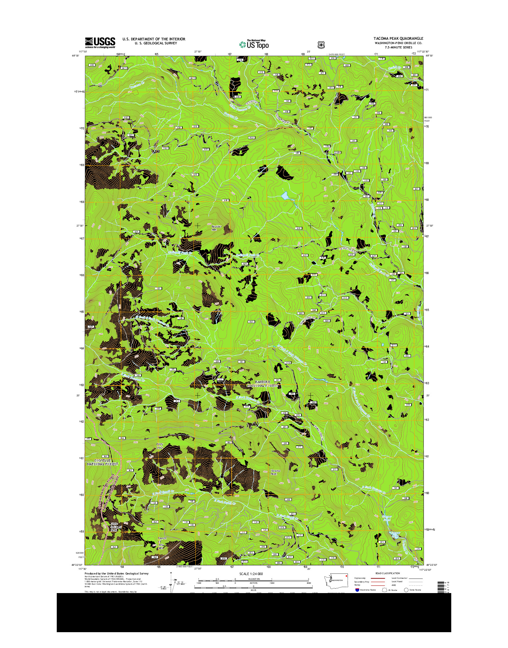 USGS US TOPO 7.5-MINUTE MAP FOR TACOMA PEAK, WA 2014