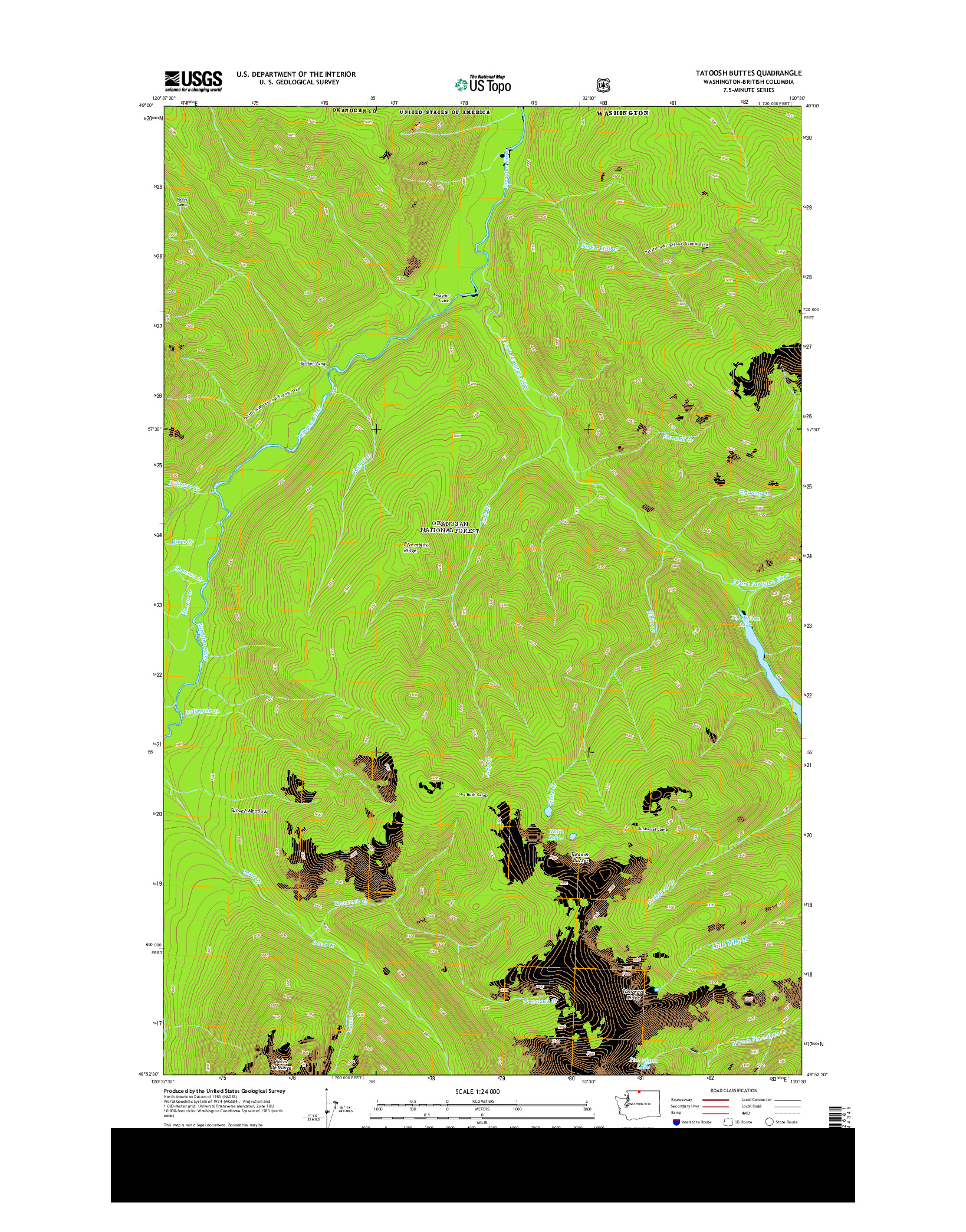 USGS US TOPO 7.5-MINUTE MAP FOR TATOOSH BUTTES, WA-BC 2014