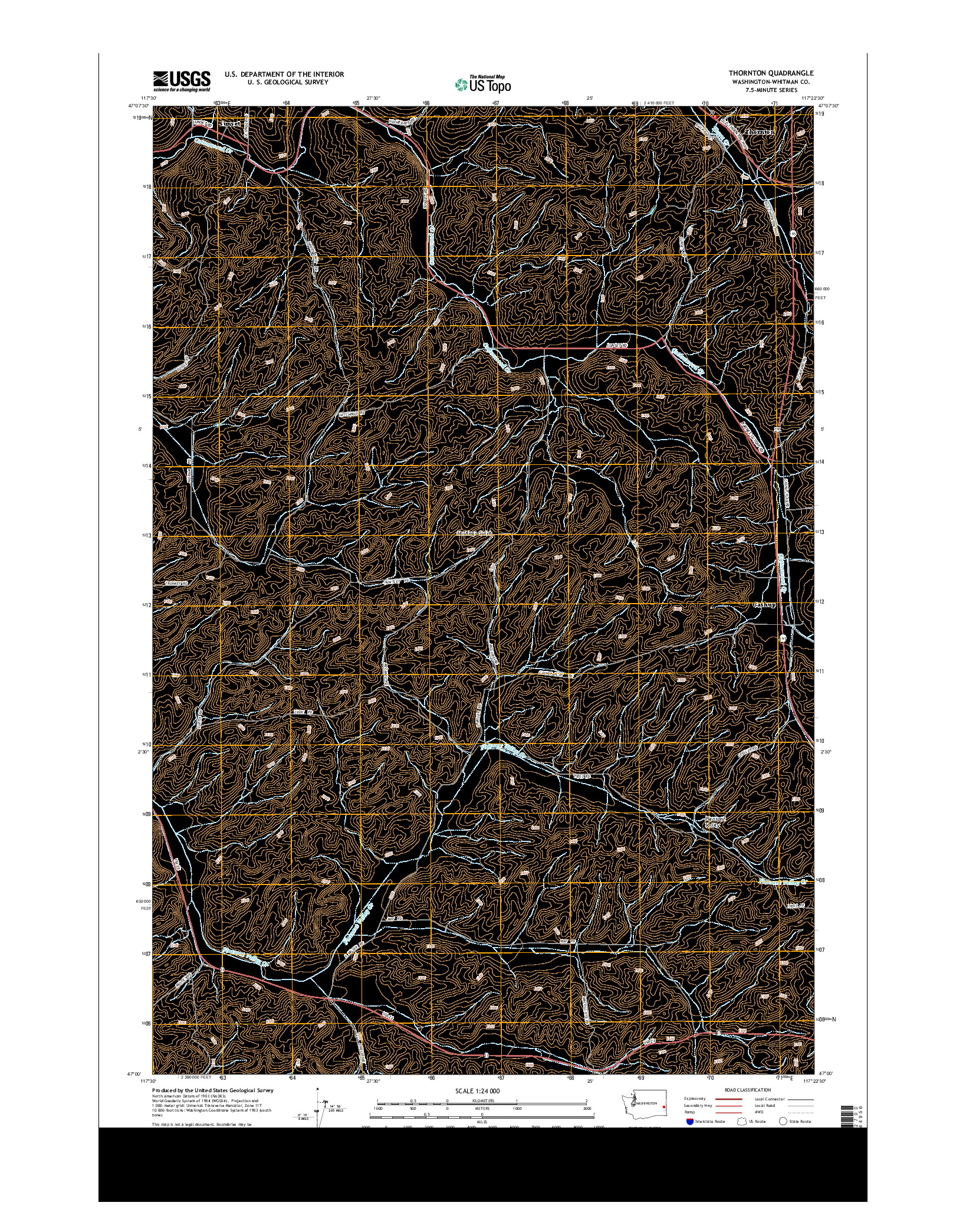 USGS US TOPO 7.5-MINUTE MAP FOR THORNTON, WA 2014