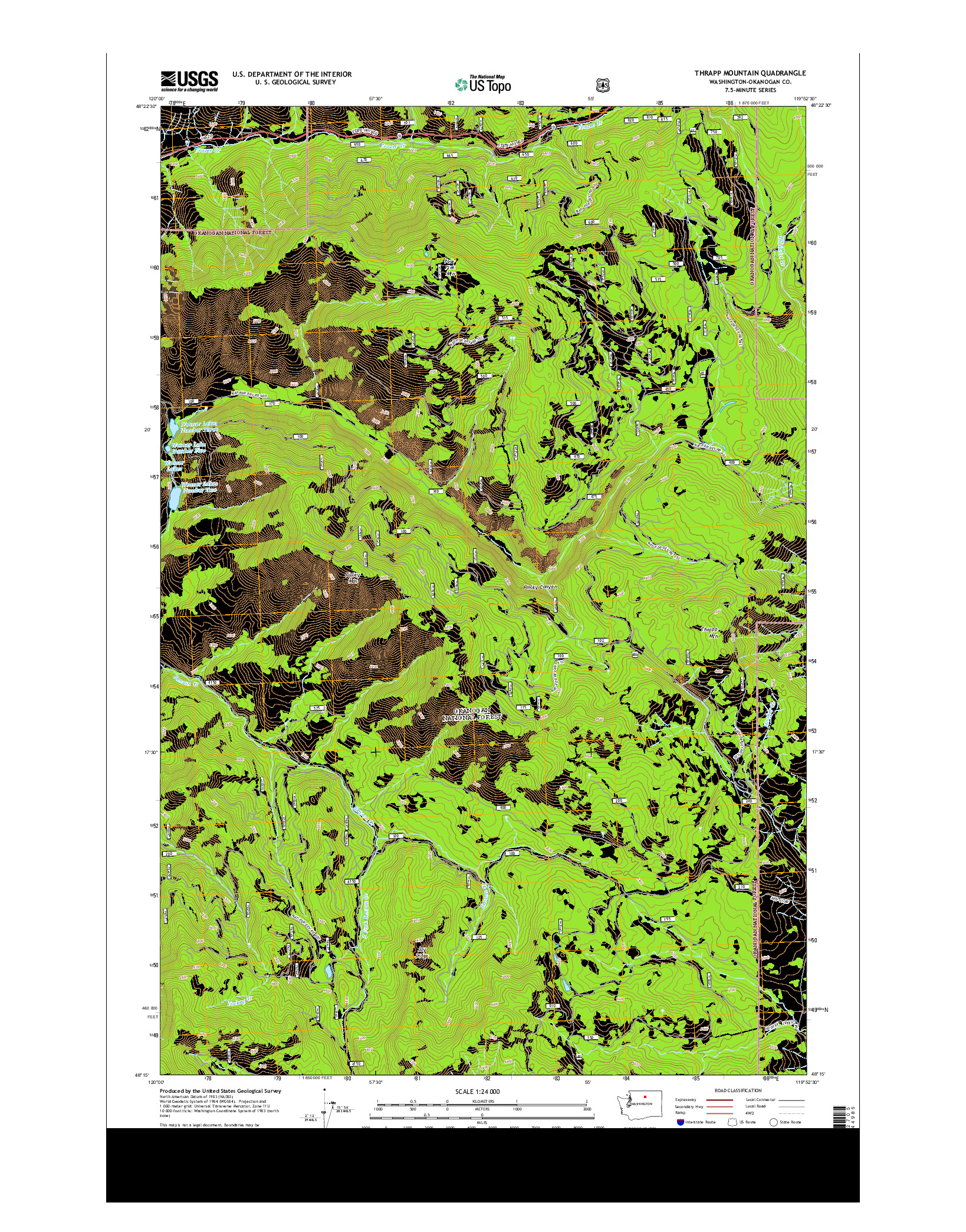 USGS US TOPO 7.5-MINUTE MAP FOR THRAPP MOUNTAIN, WA 2014