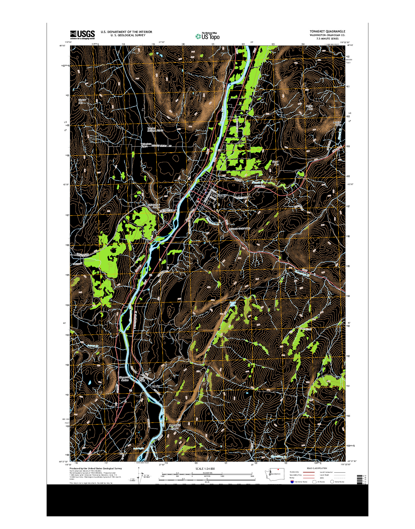 USGS US TOPO 7.5-MINUTE MAP FOR TONASKET, WA 2014