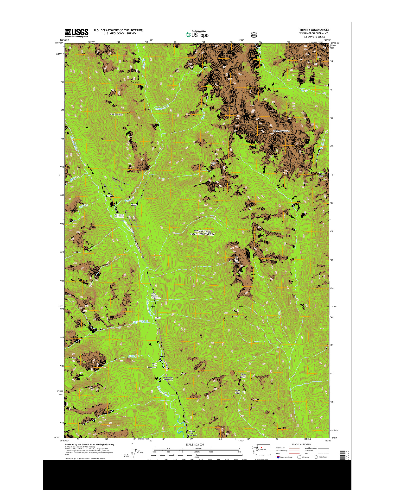 USGS US TOPO 7.5-MINUTE MAP FOR TRINITY, WA 2014