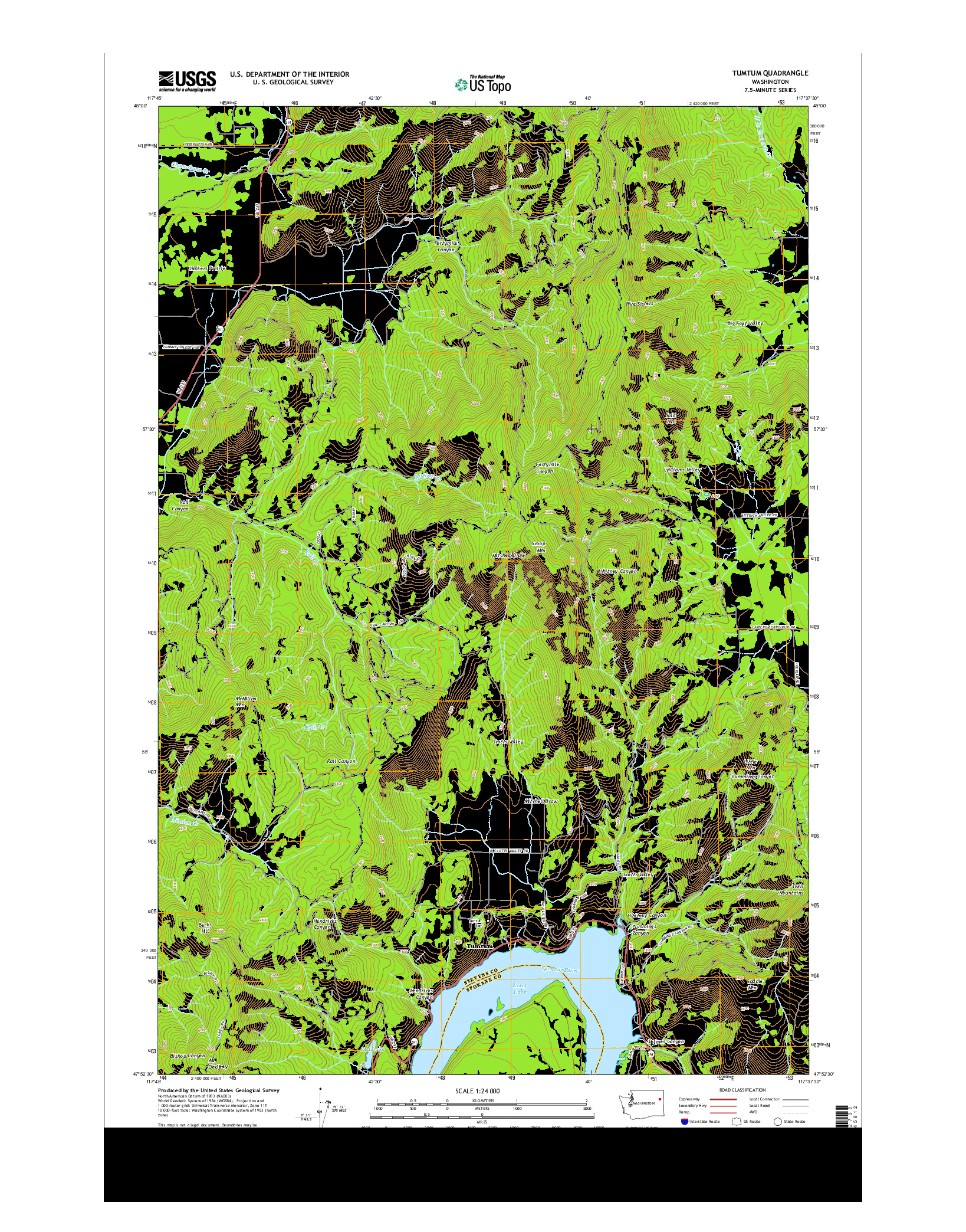 USGS US TOPO 7.5-MINUTE MAP FOR TUMTUM, WA 2014