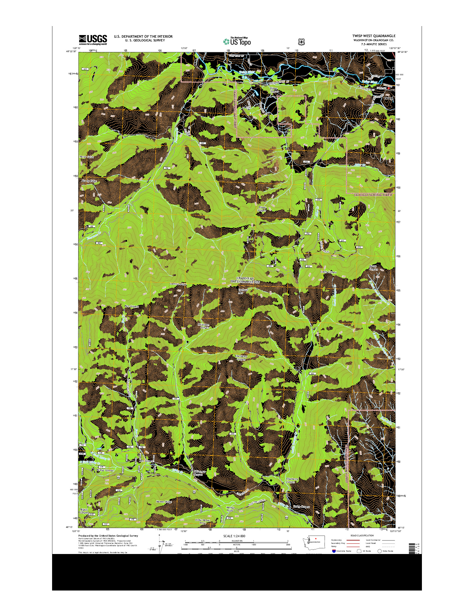 USGS US TOPO 7.5-MINUTE MAP FOR TWISP WEST, WA 2014