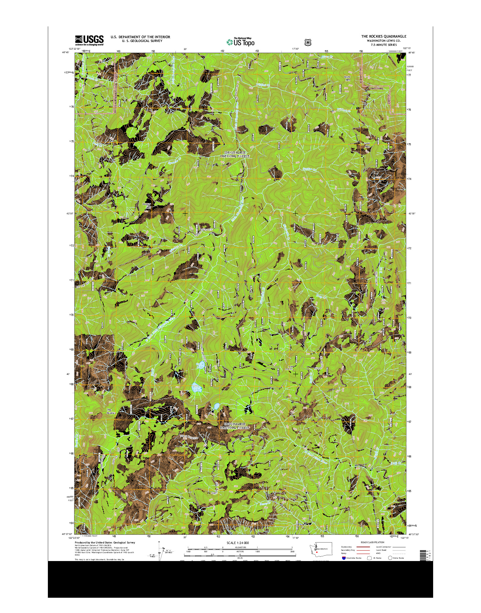 USGS US TOPO 7.5-MINUTE MAP FOR THE ROCKIES, WA 2014