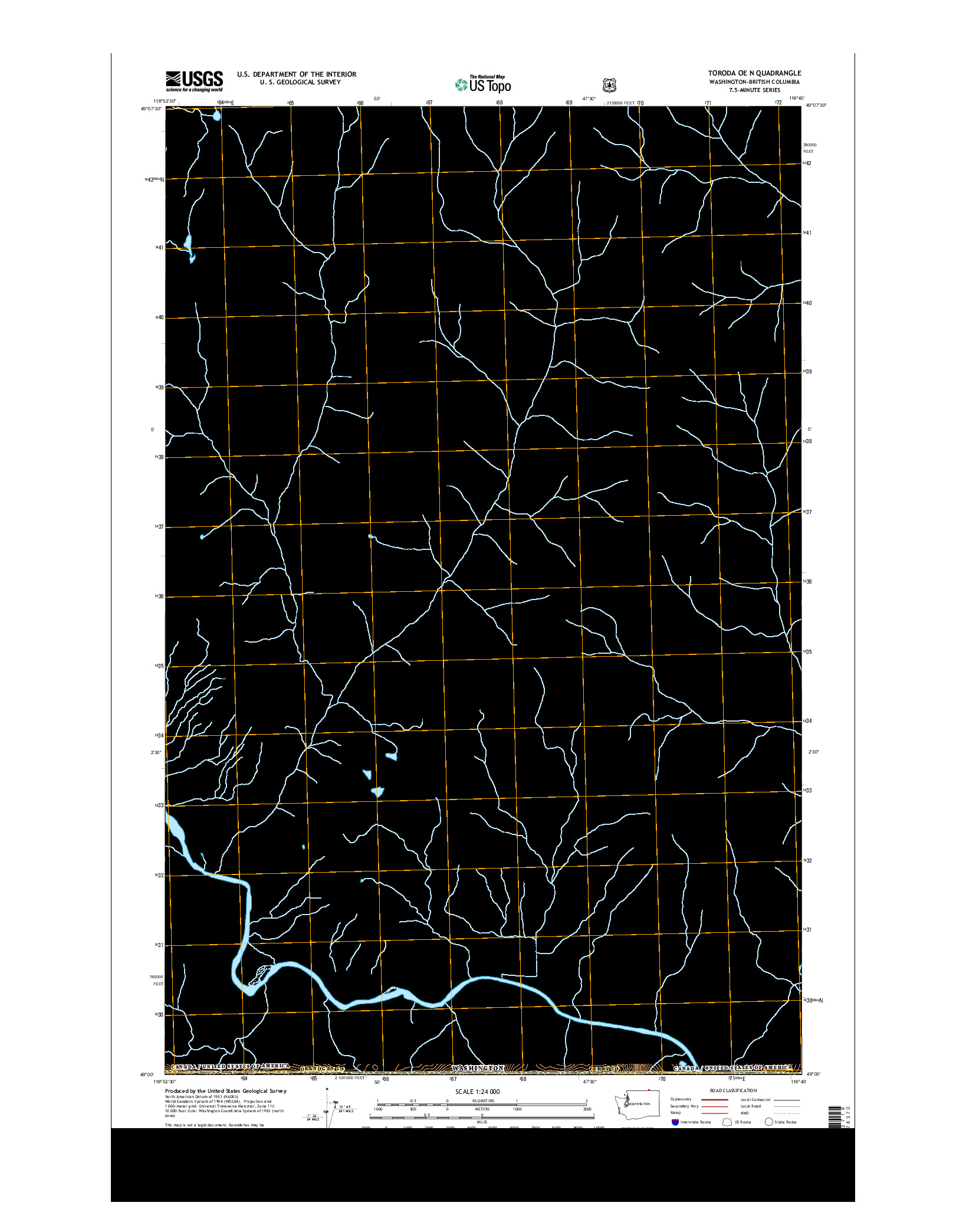 USGS US TOPO 7.5-MINUTE MAP FOR TORODA OE N, WA-BC 2014