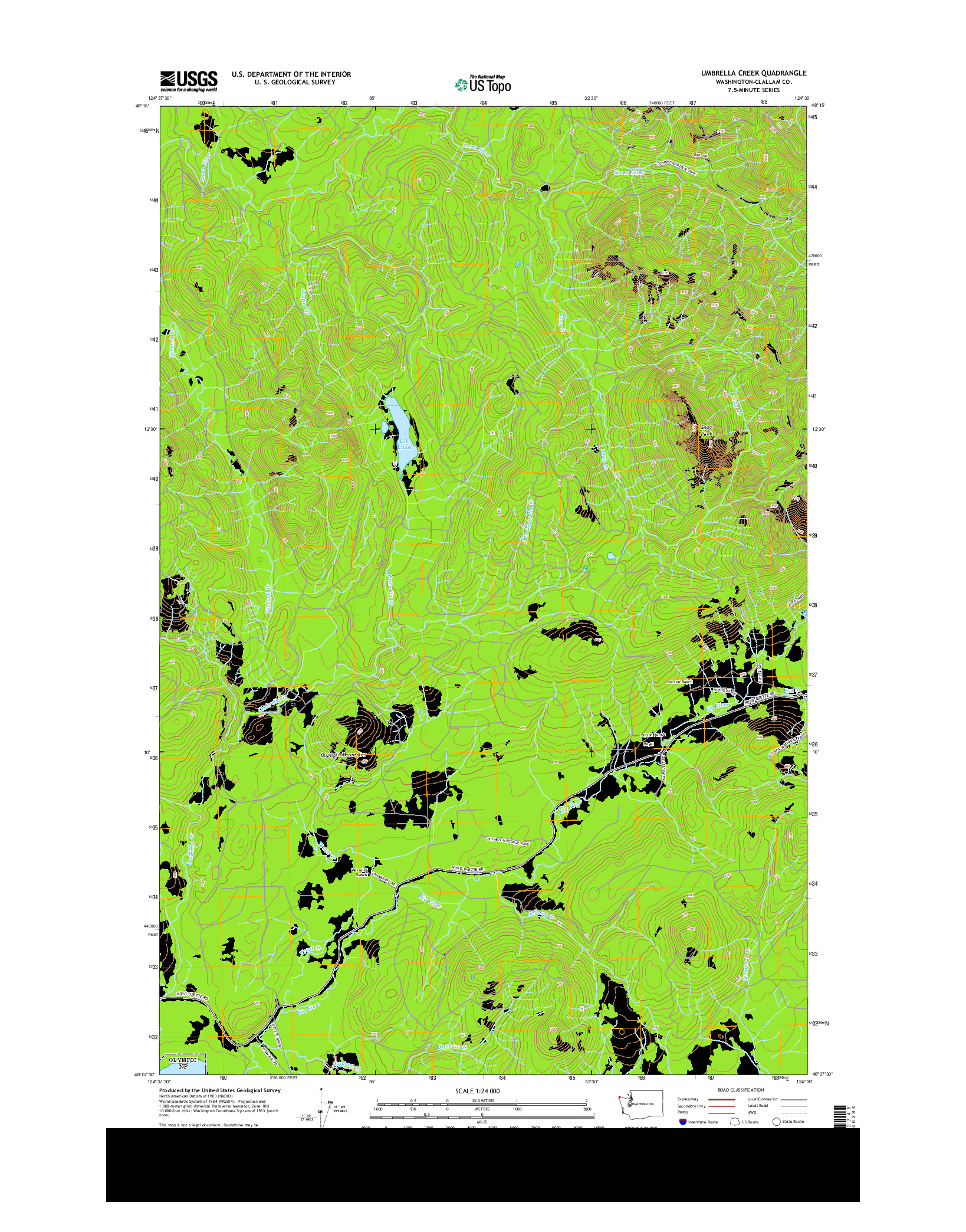 USGS US TOPO 7.5-MINUTE MAP FOR UMBRELLA CREEK, WA 2014