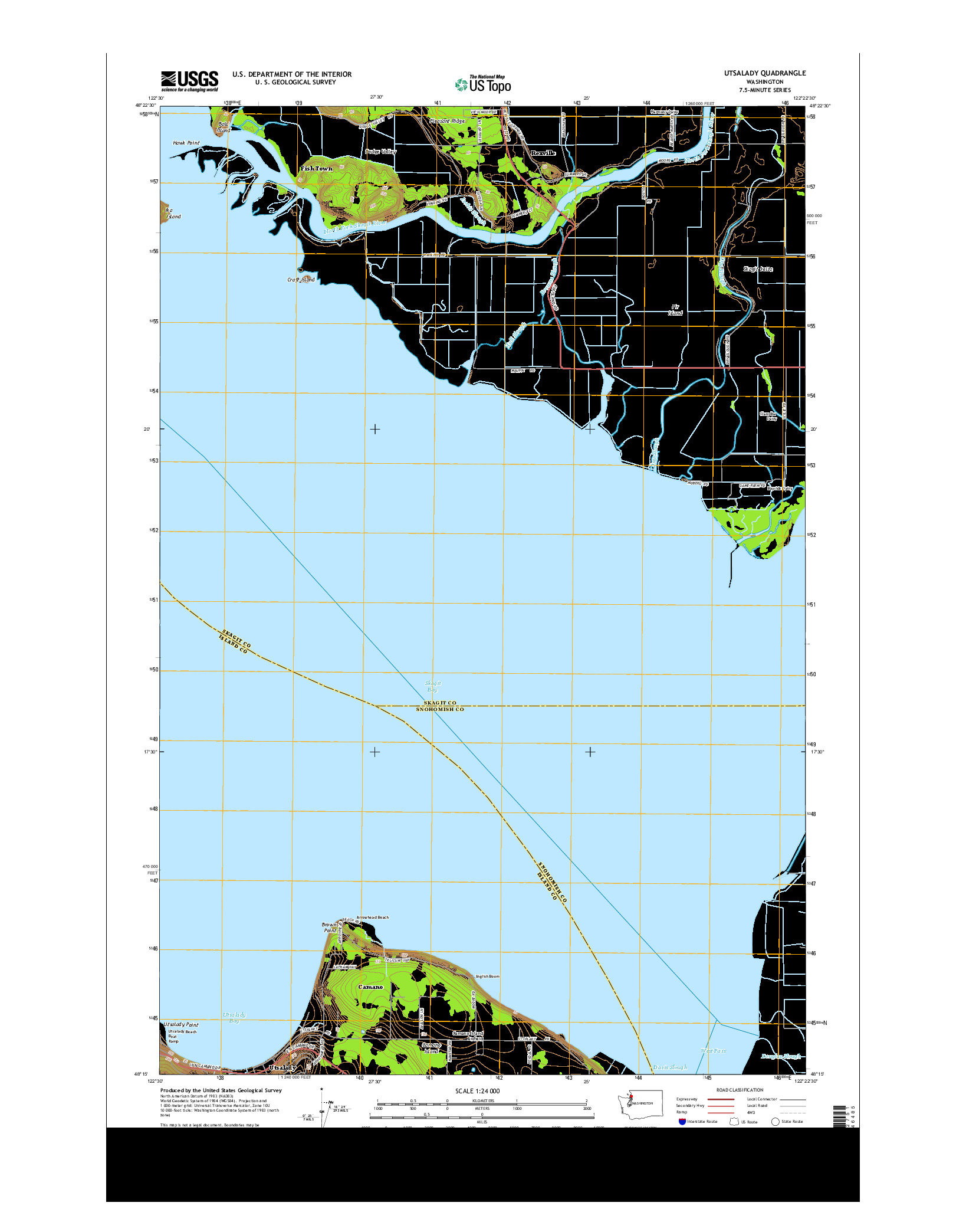 USGS US TOPO 7.5-MINUTE MAP FOR UTSALADY, WA 2014