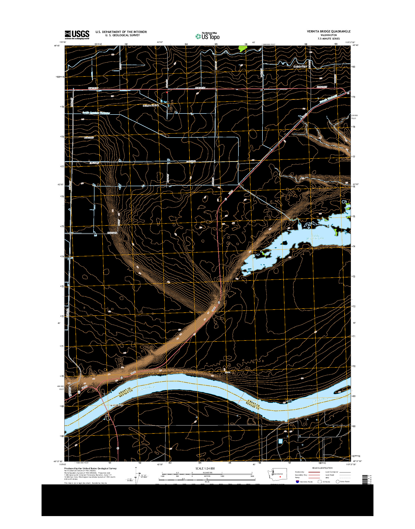 USGS US TOPO 7.5-MINUTE MAP FOR VERNITA BRIDGE, WA 2014