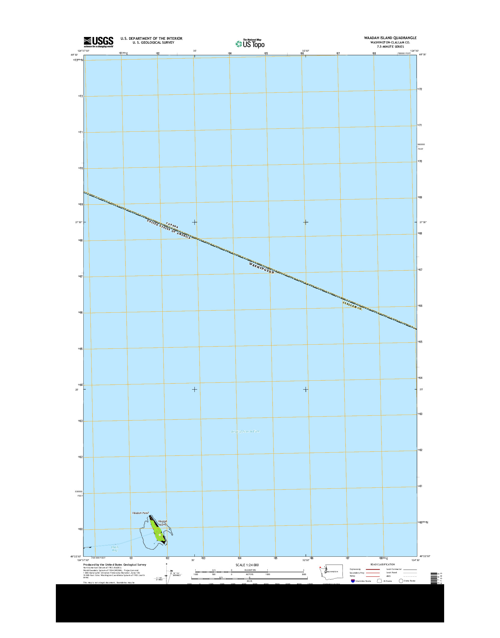 USGS US TOPO 7.5-MINUTE MAP FOR WAADAH ISLAND, WA 2014