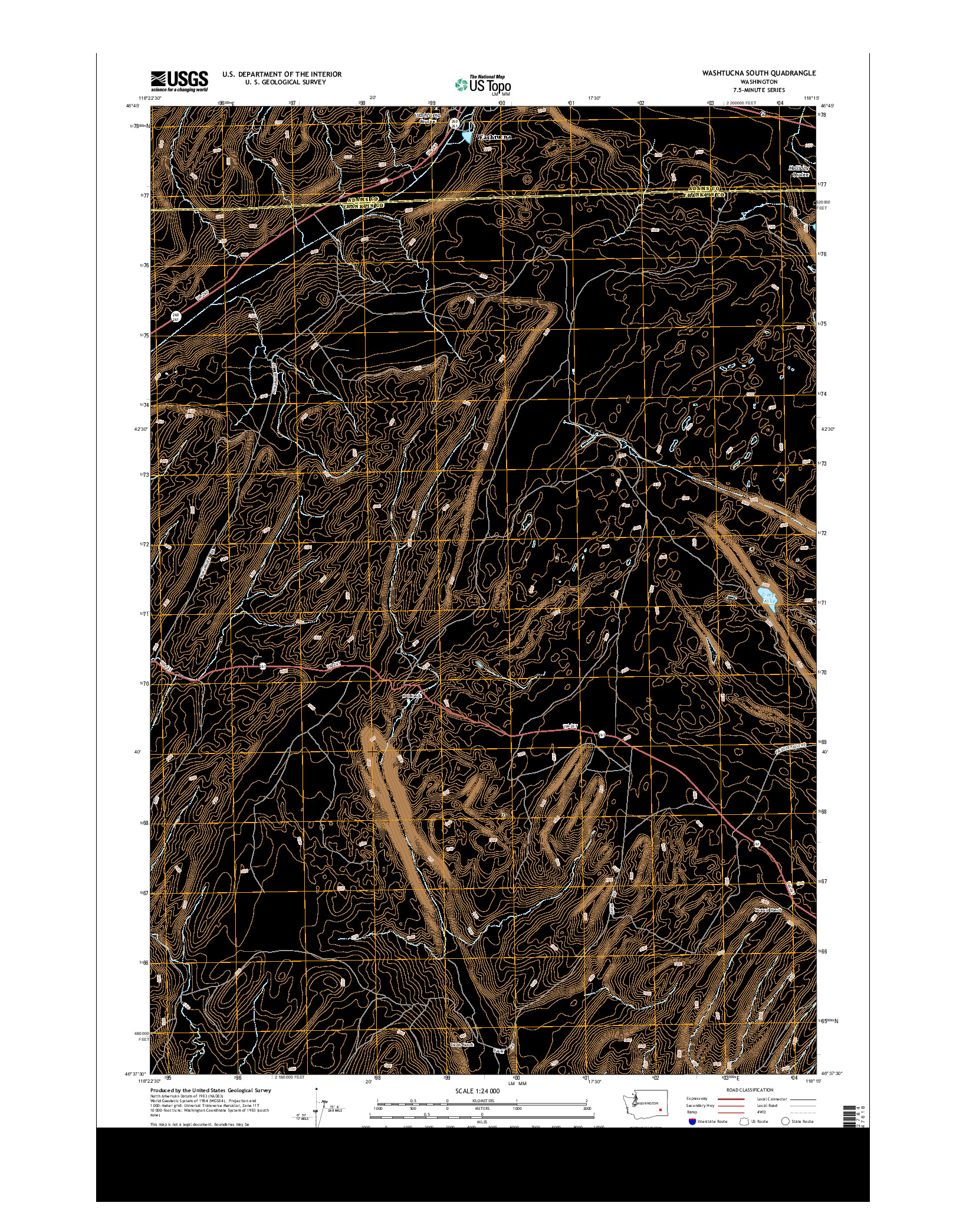 USGS US TOPO 7.5-MINUTE MAP FOR WASHTUCNA SOUTH, WA 2014