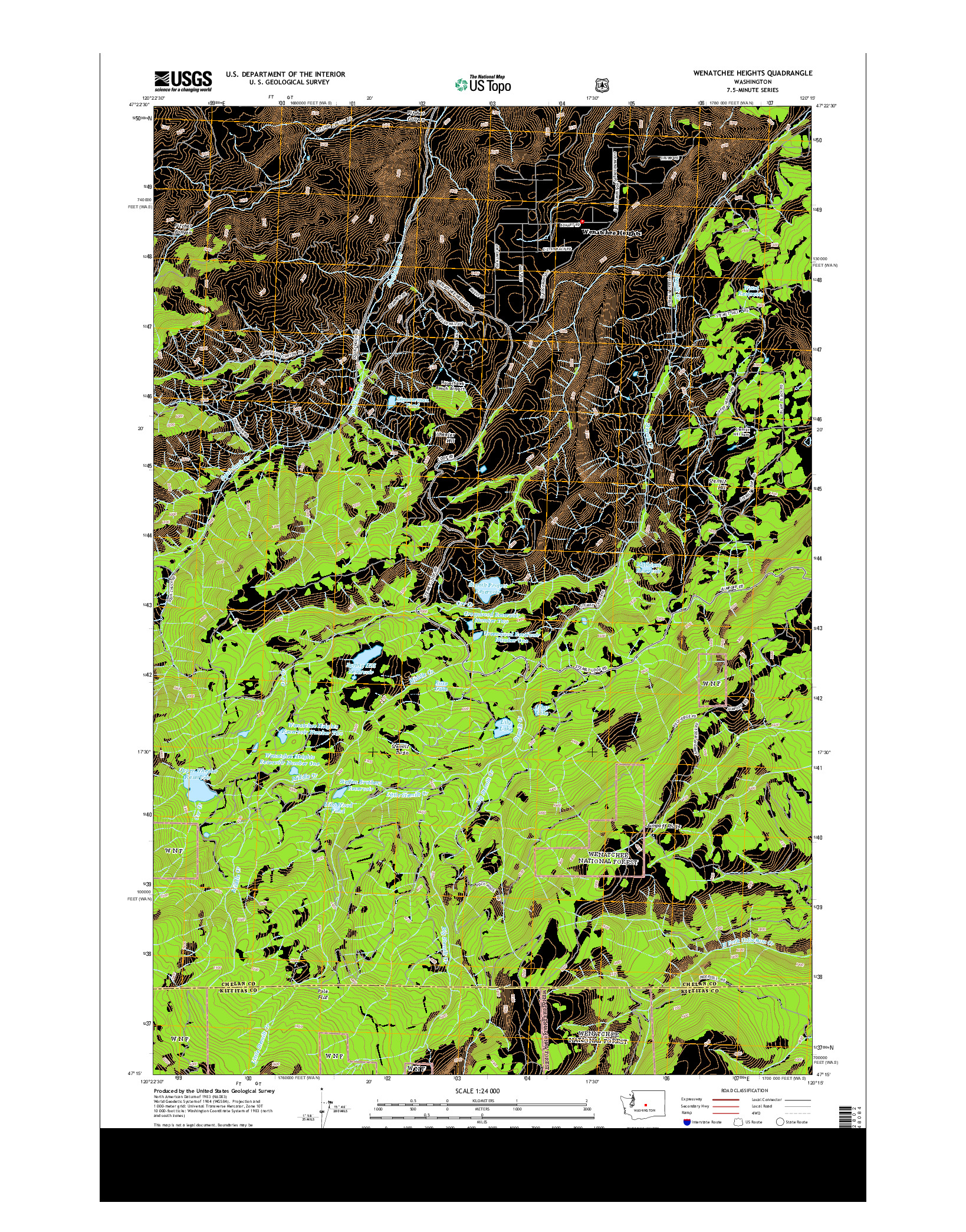 USGS US TOPO 7.5-MINUTE MAP FOR WENATCHEE HEIGHTS, WA 2014
