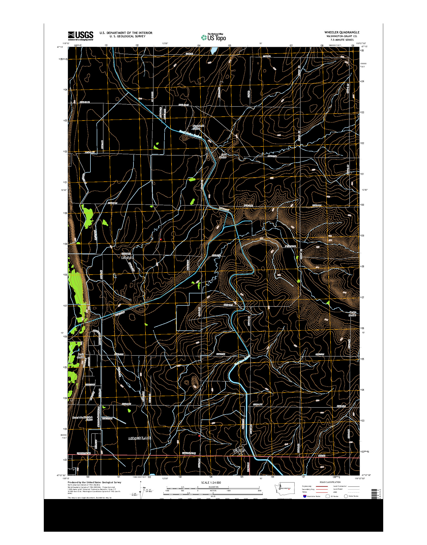 USGS US TOPO 7.5-MINUTE MAP FOR WHEELER, WA 2014