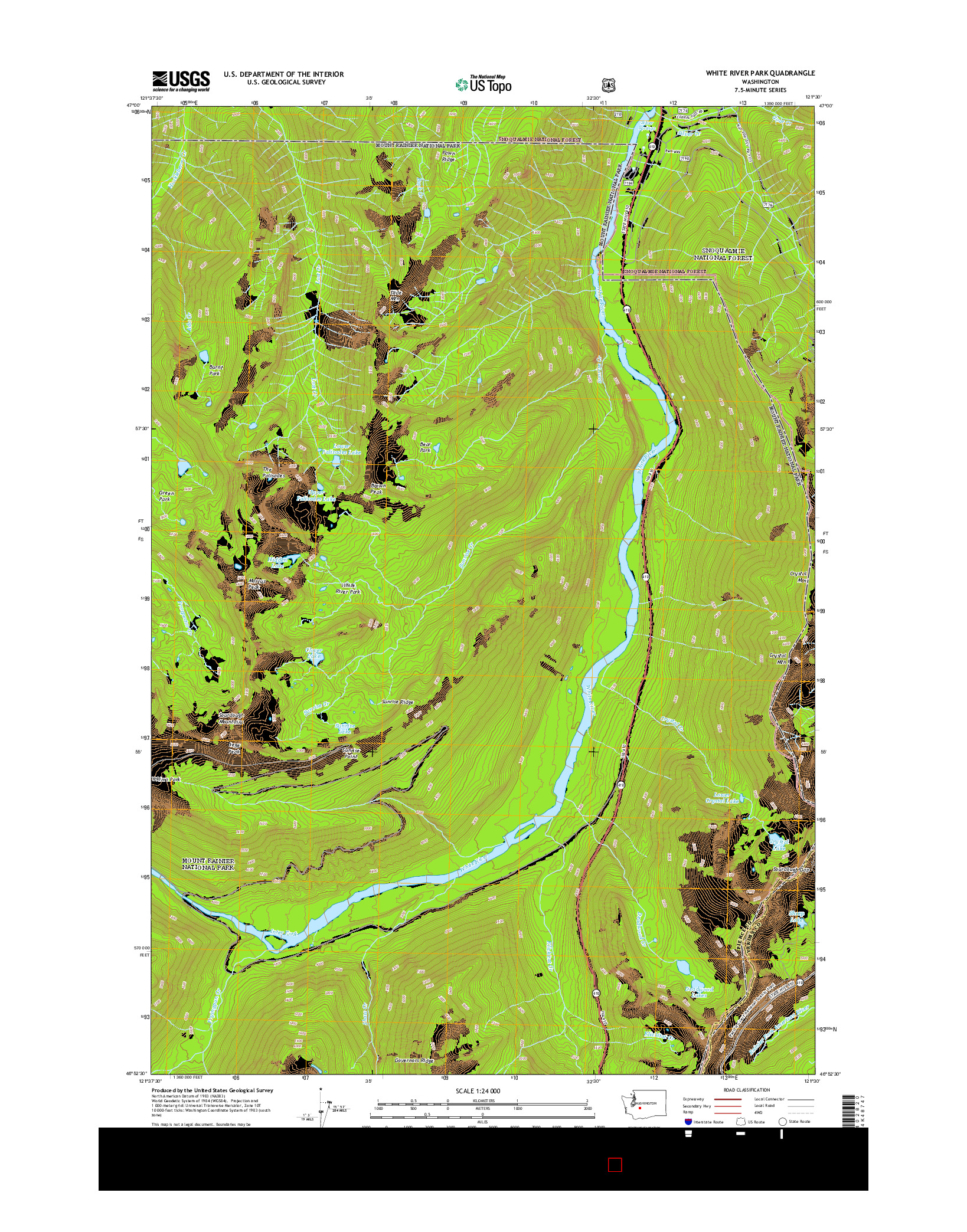 USGS US TOPO 7.5-MINUTE MAP FOR WHITE RIVER PARK, WA 2014
