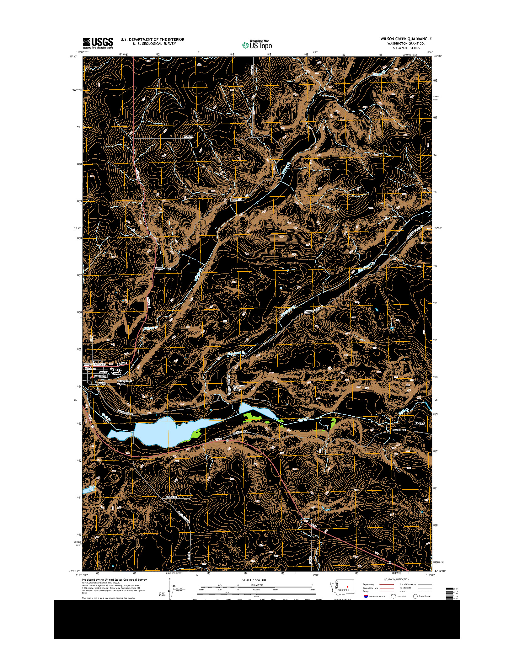 USGS US TOPO 7.5-MINUTE MAP FOR WILSON CREEK, WA 2014