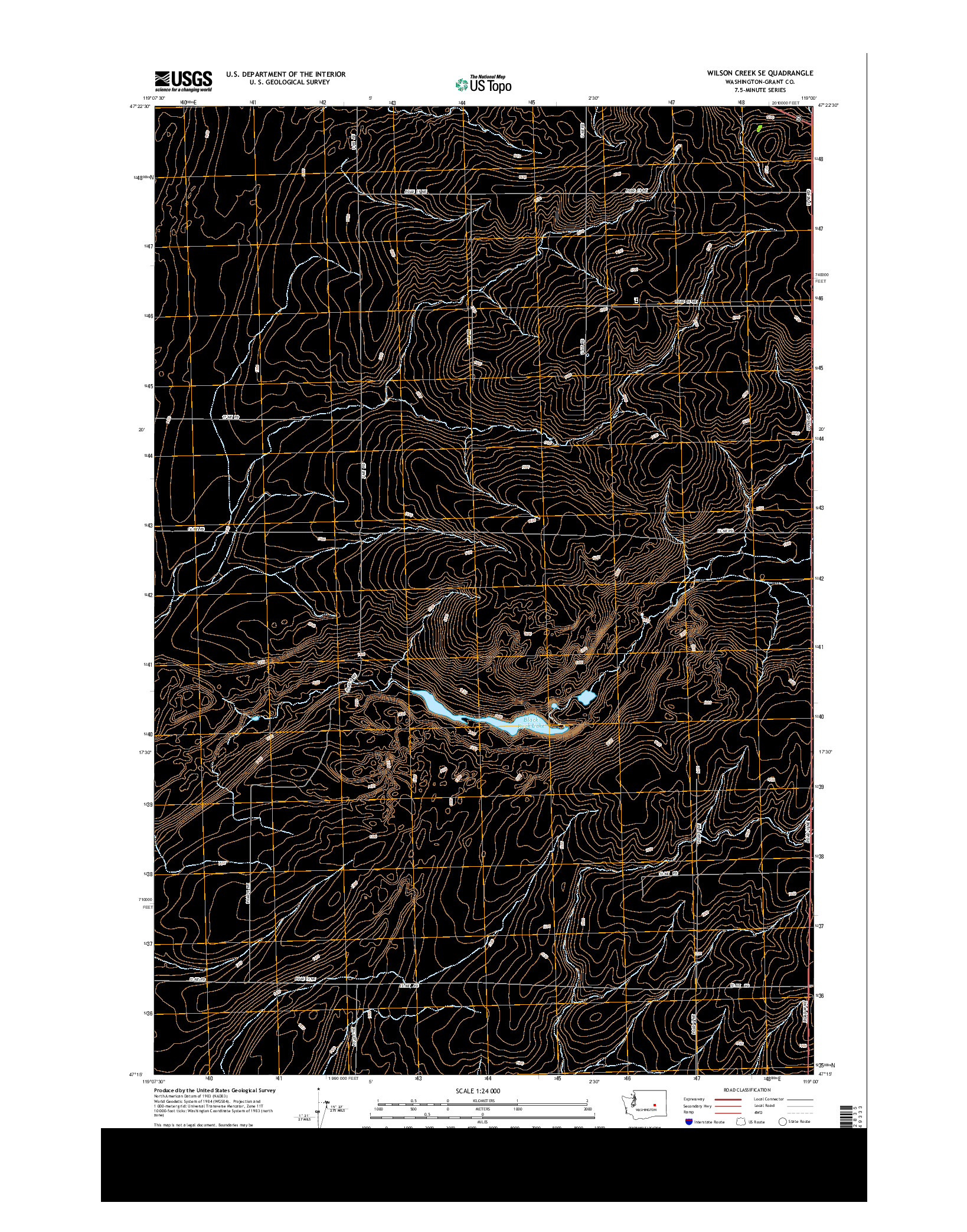 USGS US TOPO 7.5-MINUTE MAP FOR WILSON CREEK SE, WA 2014